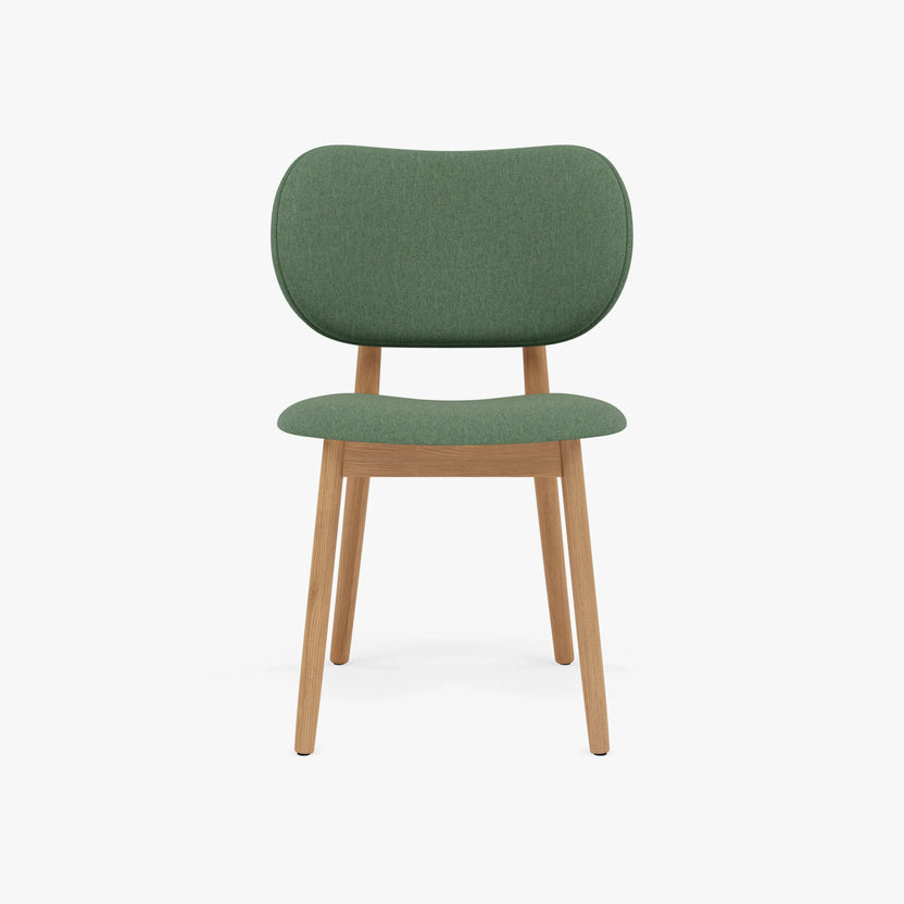 Olivia Dining Chair Forest Green Fabric Solid American Oak