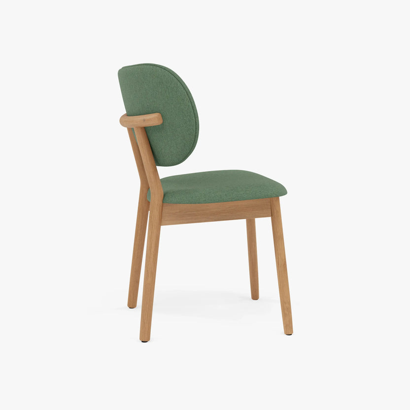Olivia Dining Chair Forest Green Fabric Solid American Oak
