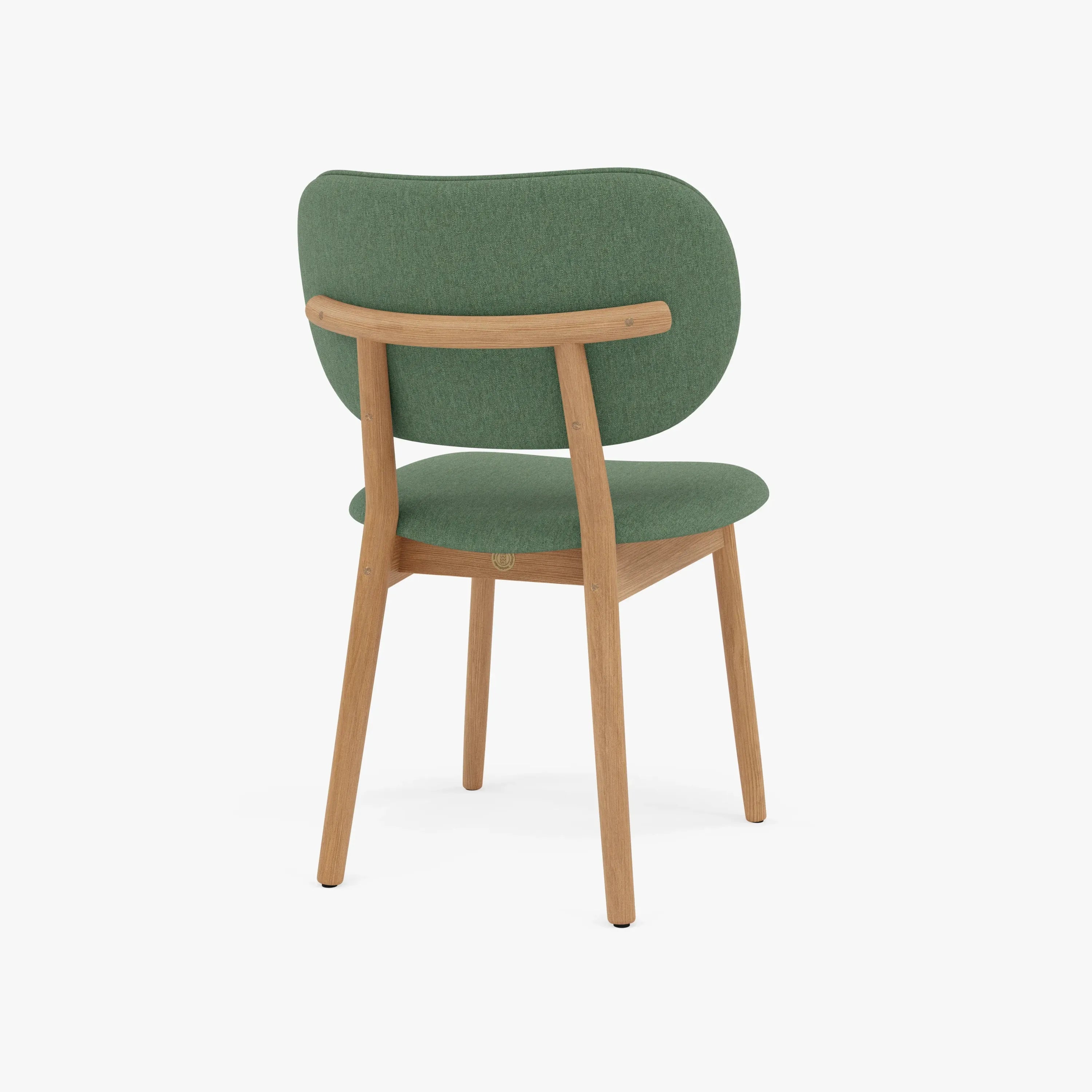 Olivia Dining Chair Forest Green Fabric Solid American Oak