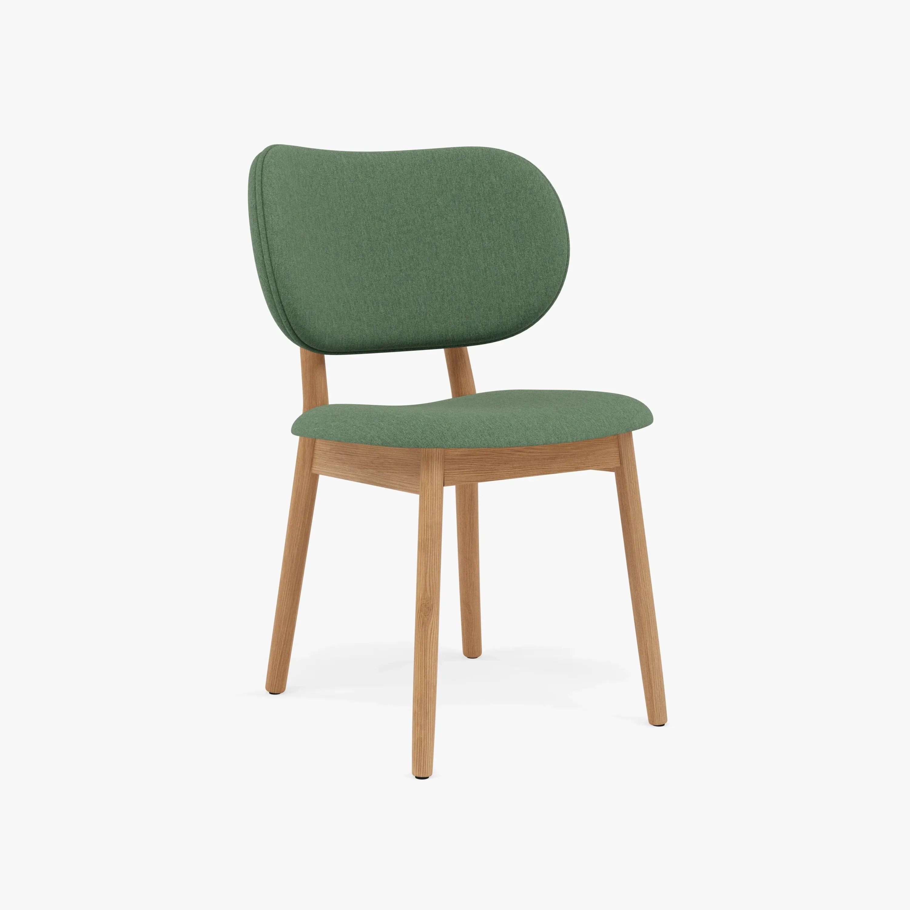 Olivia Dining Chair Forest Green Fabric Solid American Oak