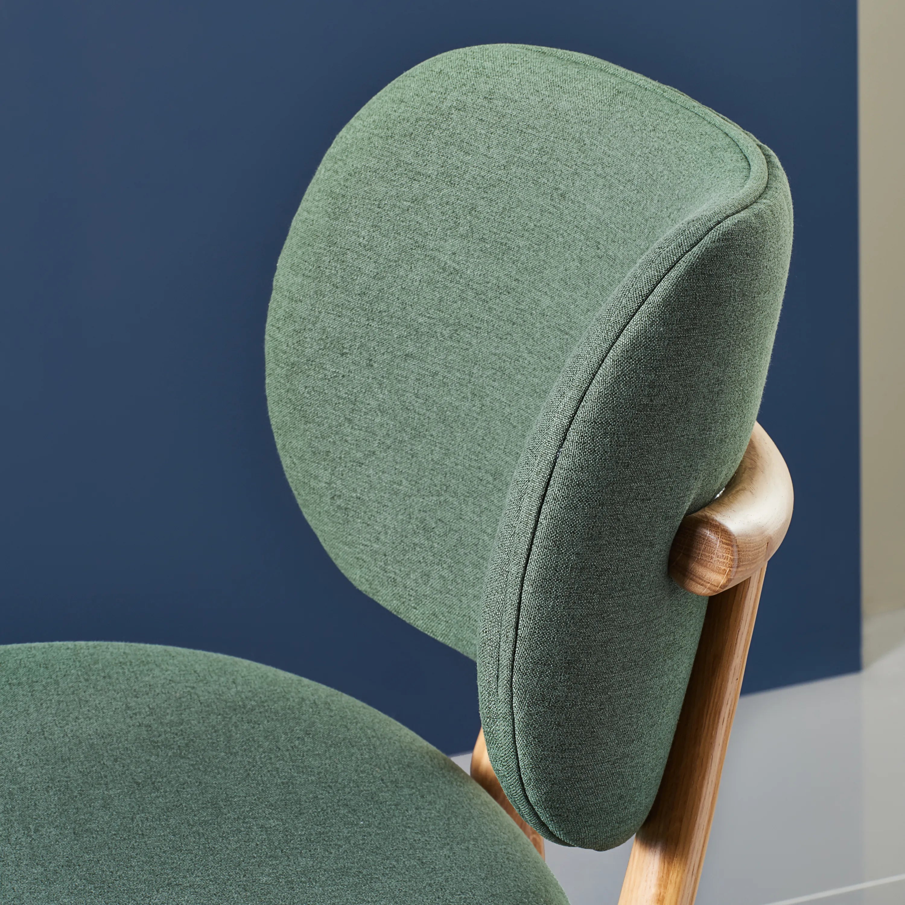 Olivia Dining Chair Forest Green Fabric Solid American Oak