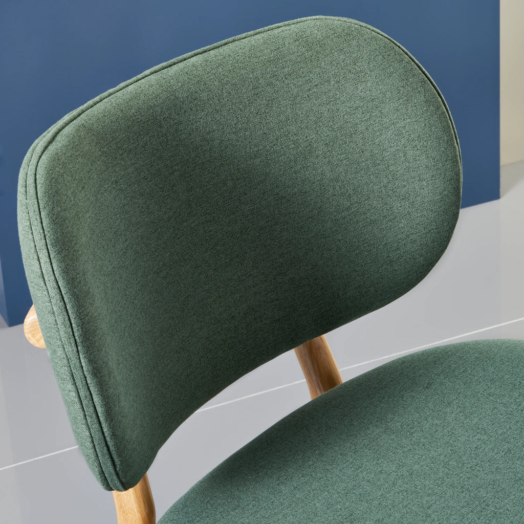 Olivia Dining Chair Forest Green Fabric Solid American Oak