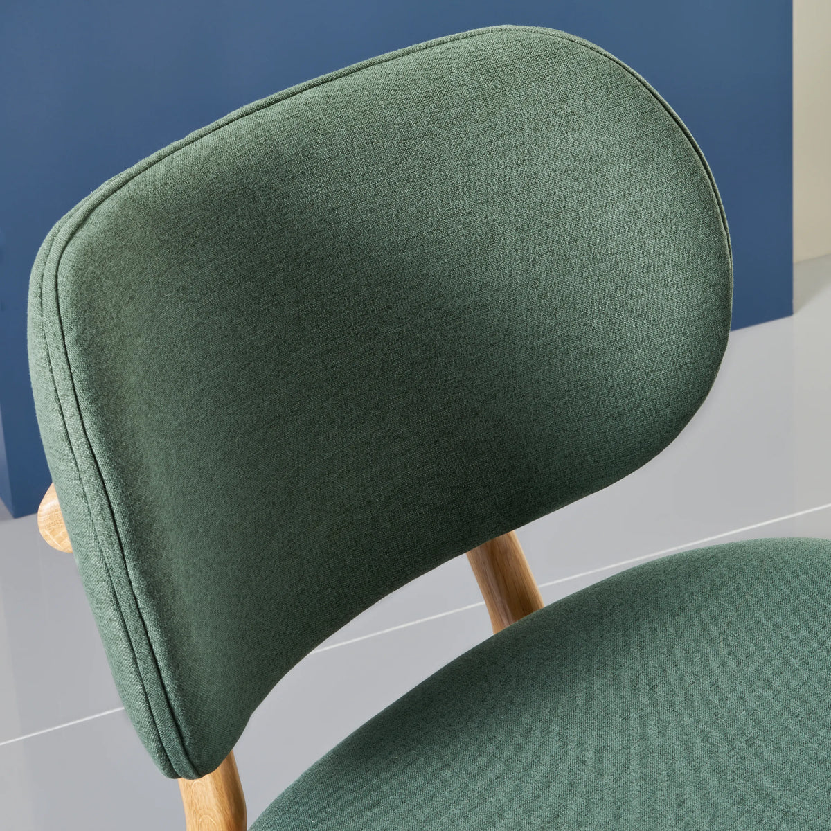 Olivia Dining Chair Forest Green Fabric Solid American Oak