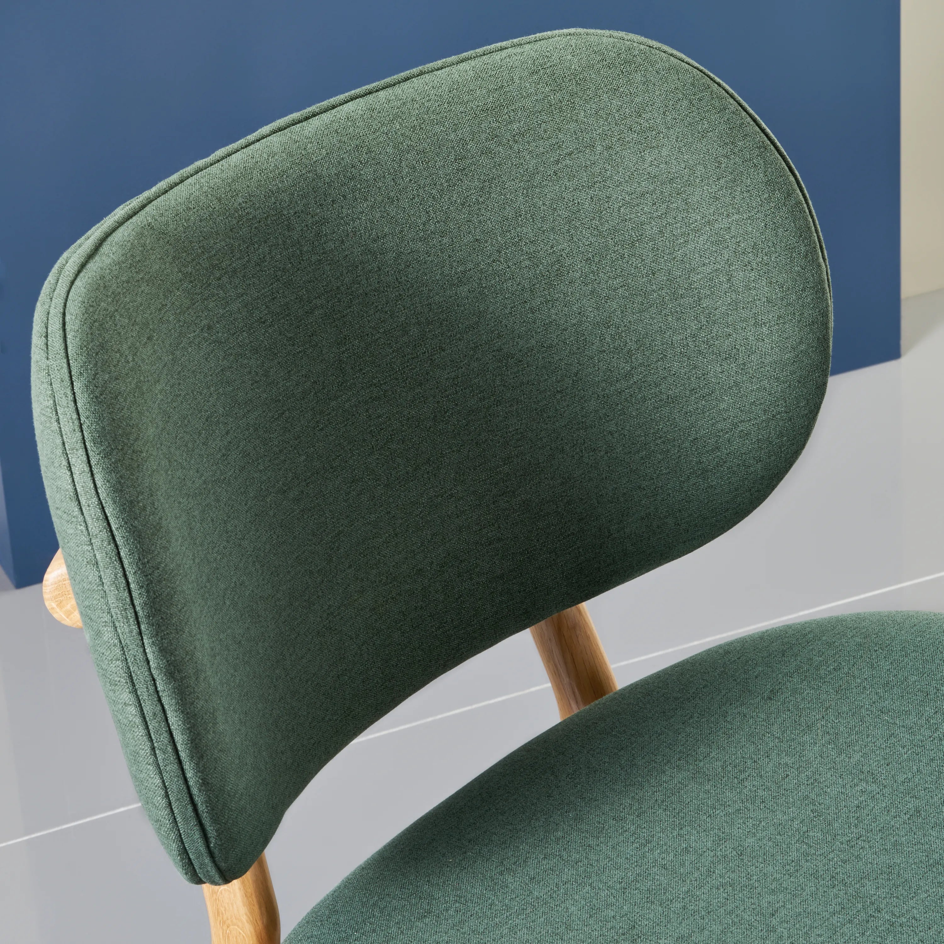 Olivia Dining Chair Forest Green Fabric Solid American Oak