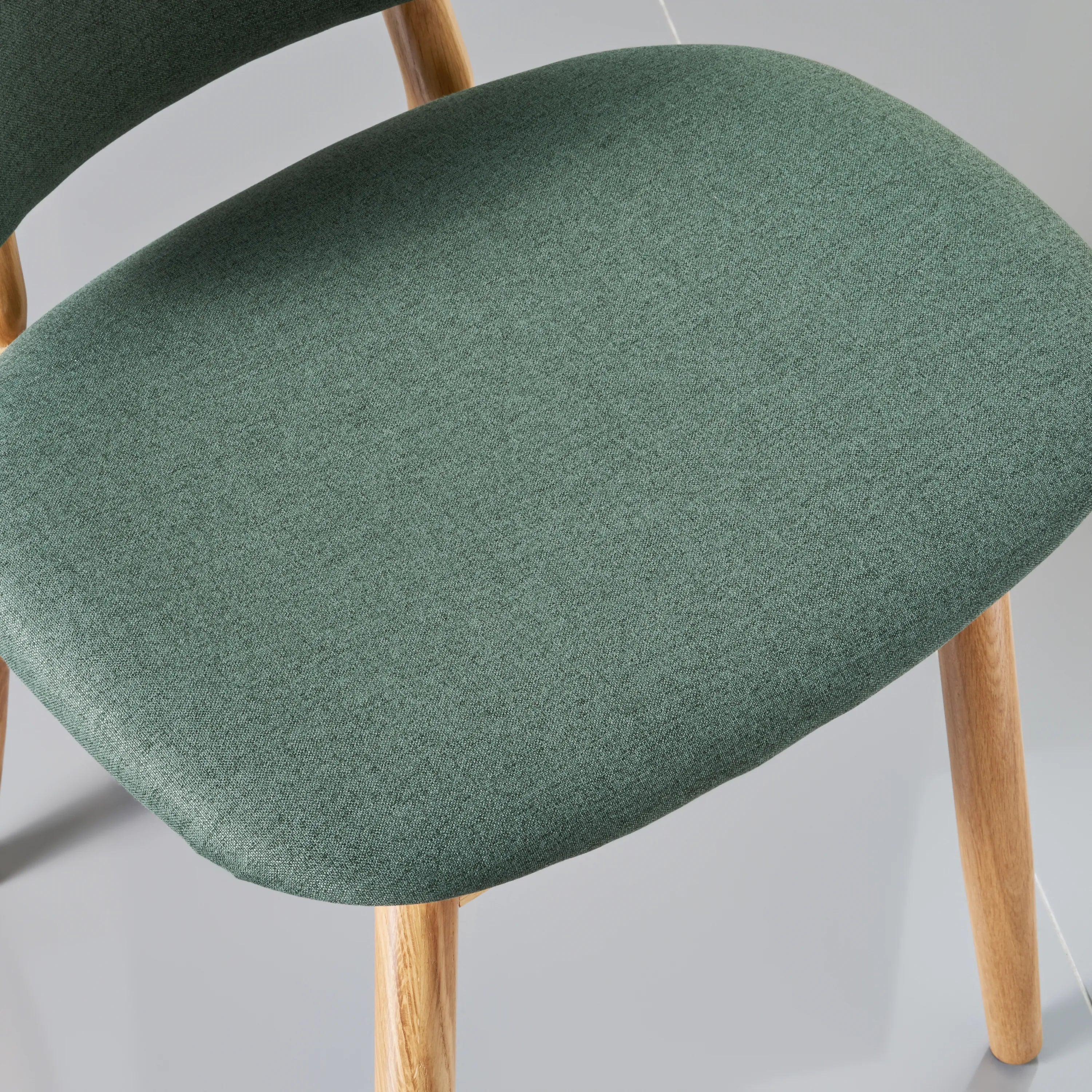 Olivia Dining Chair Forest Green Fabric Solid American Oak