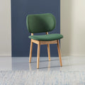 Olivia Dining Chair Forest Green Fabric Solid American Oak