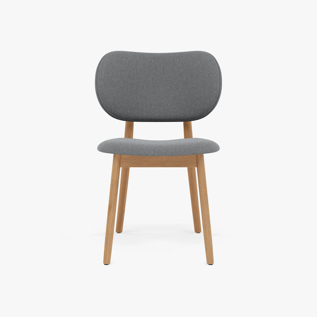 Olivia Dining Chair Graphite Gray Fabric Solid American Oak