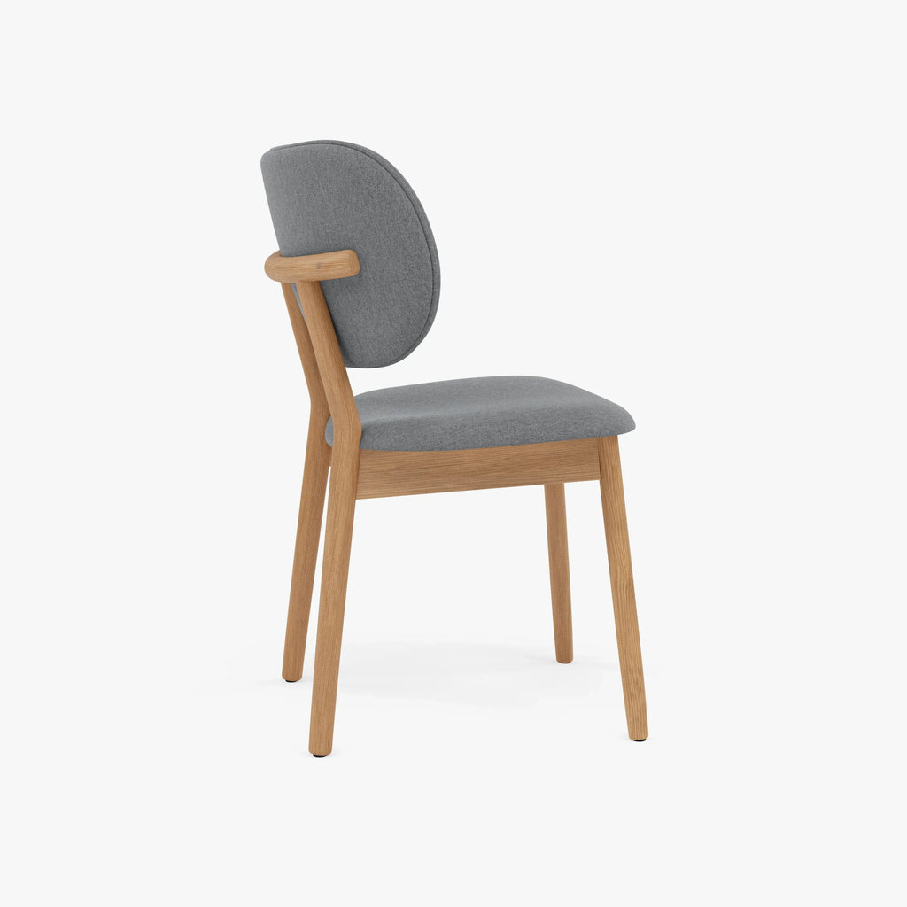 Olivia Dining Chair Graphite Gray Fabric Solid American Oak