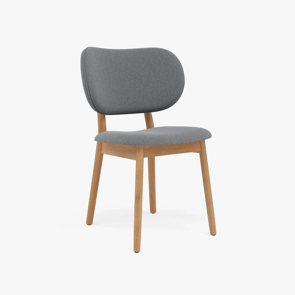 Olivia Dining Chair Graphite Gray Fabric Solid American Oak