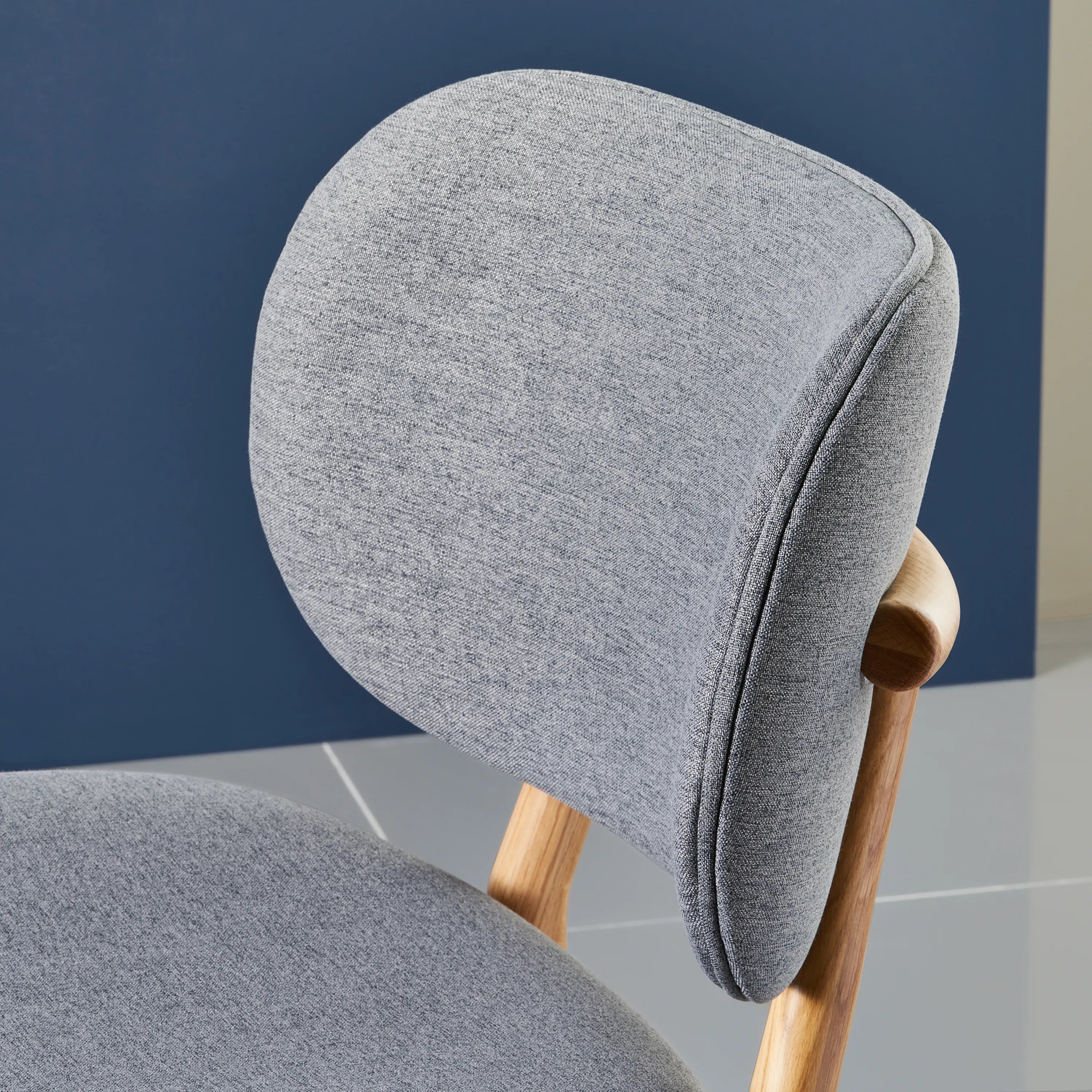 Olivia Dining Chair Graphite Gray Fabric Solid American Oak