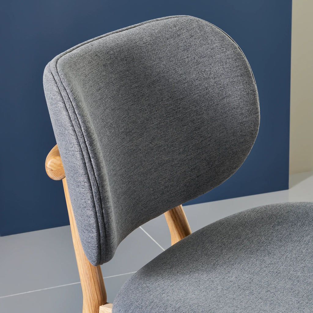 Olivia Dining Chair Graphite Gray Fabric Solid American Oak