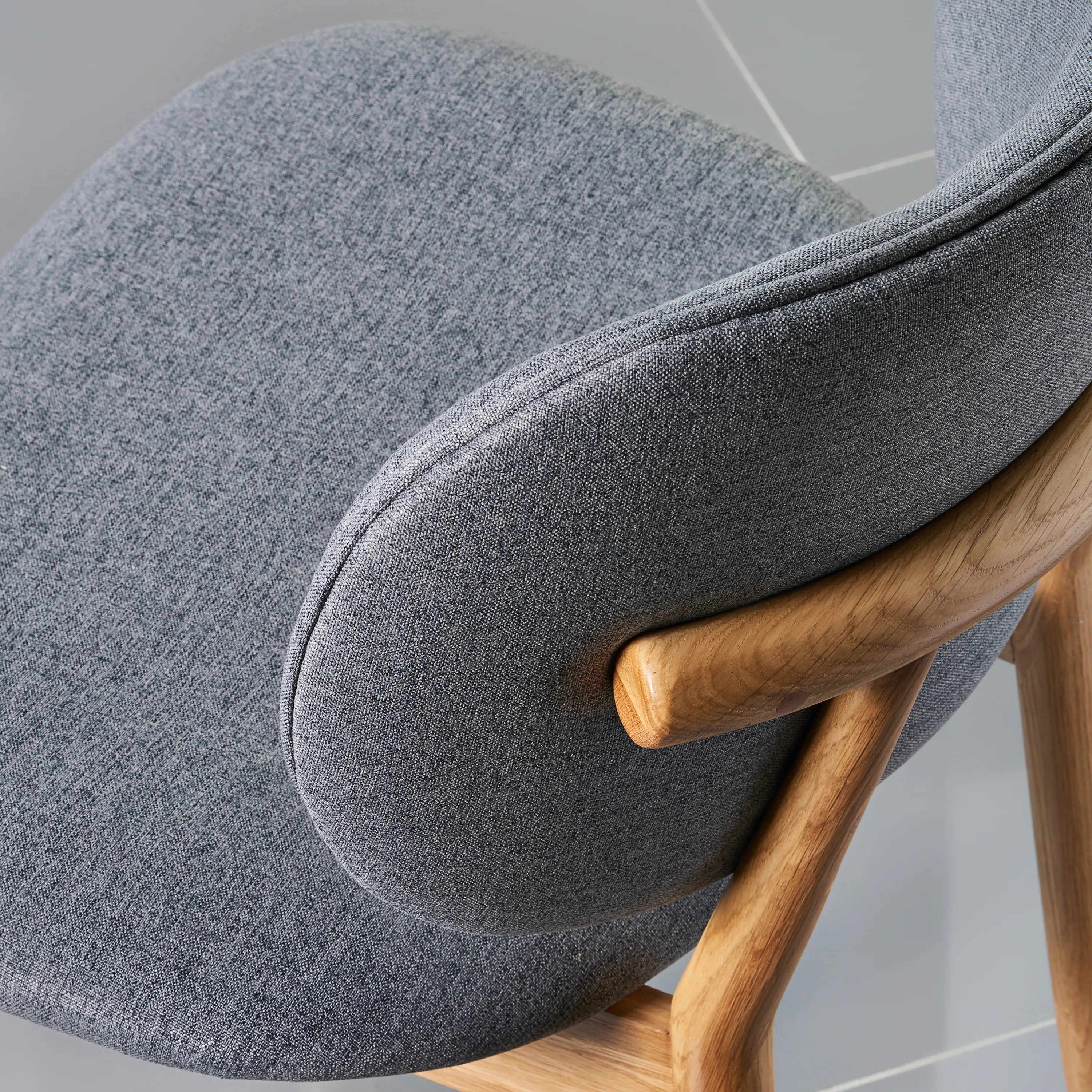 Olivia Dining Chair Graphite Gray Fabric Solid American Oak