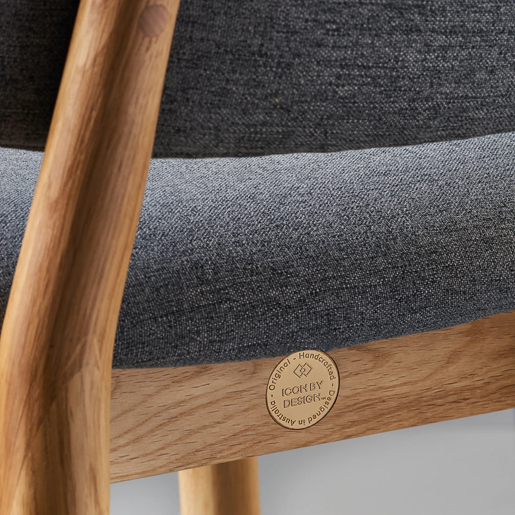 Olivia Dining Chair Graphite Gray Fabric Solid American Oak