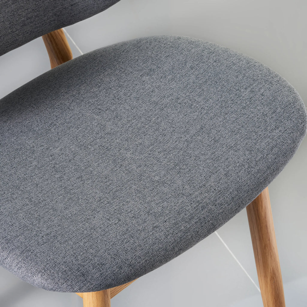 Olivia Dining Chair Graphite Gray Fabric Solid American Oak