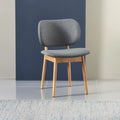 Olivia Dining Chair Graphite Gray Fabric Solid American Oak