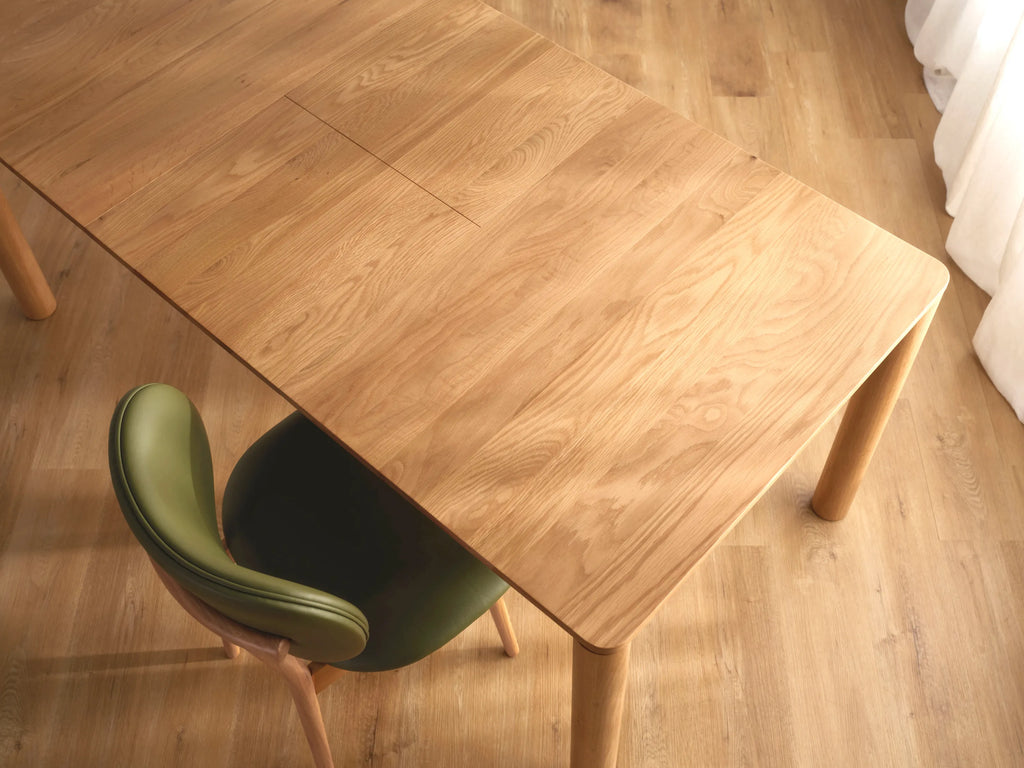 Olivia Dining Chair Green Leather Solid American Oak