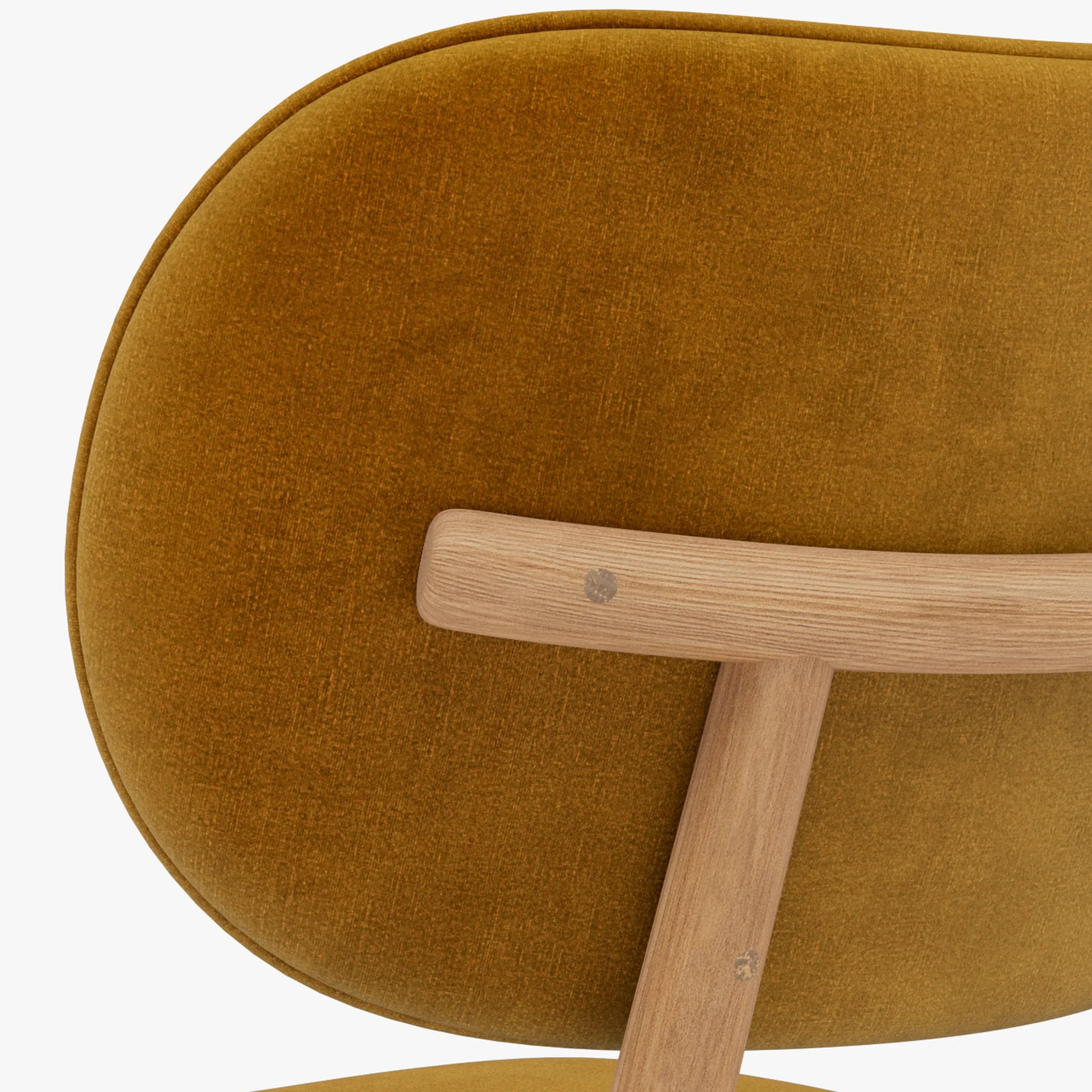 Olivia Dining Chair Mustard Velvet Solid American Oak