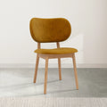 Olivia Dining Chair Mustard Velvet Solid American Oak