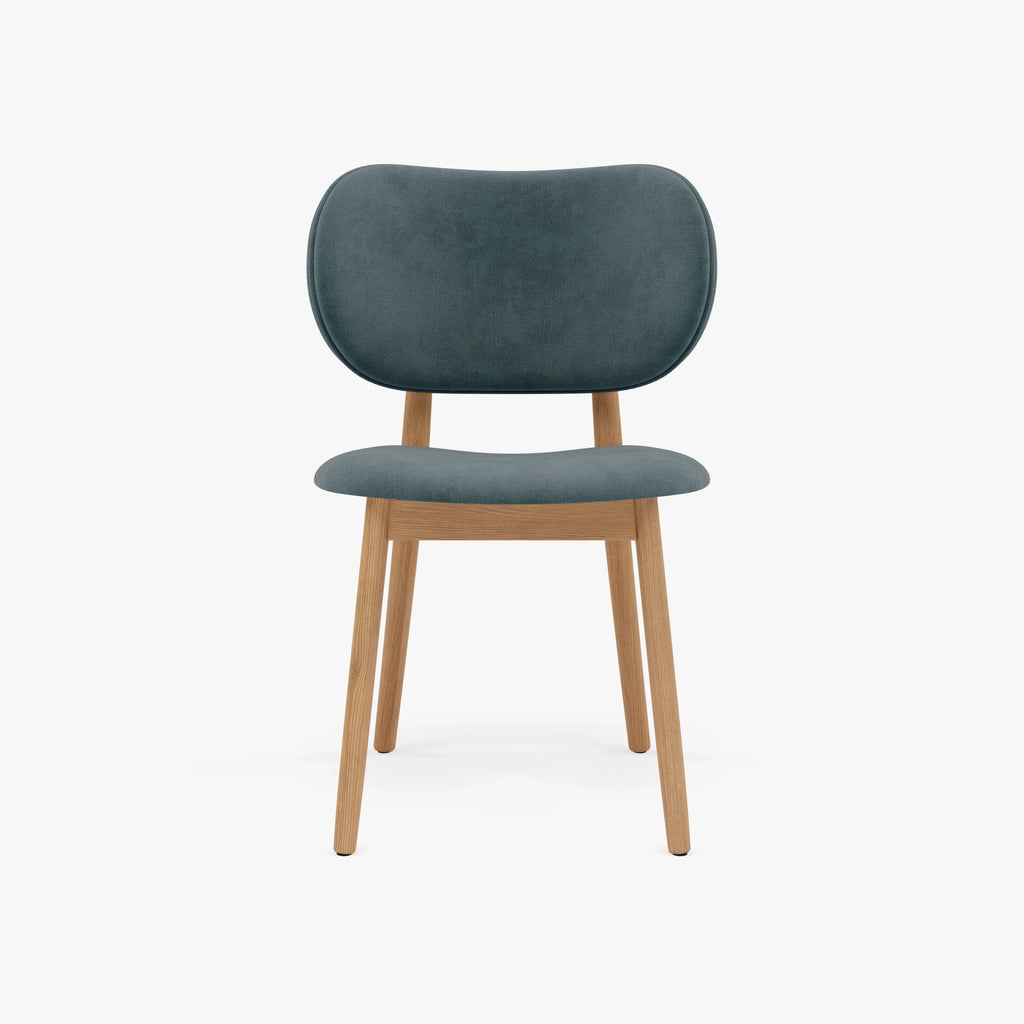 Olivia Dining Chair Seafoam Velvet Solid American Oak