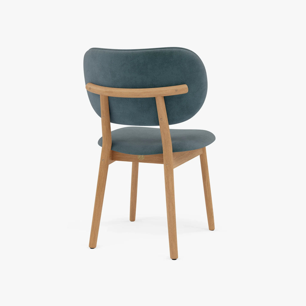 Olivia Dining Chair Seafoam Velvet Solid American Oak