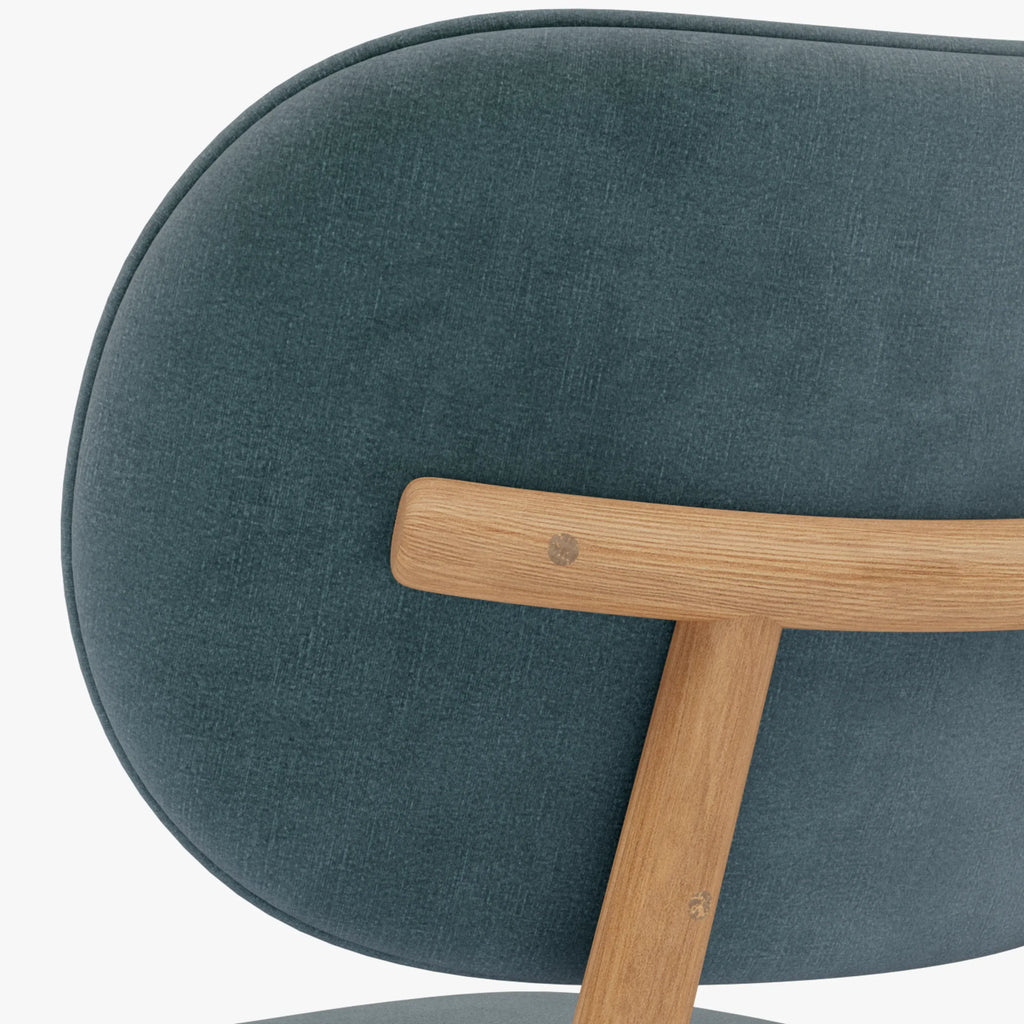 Olivia Dining Chair Seafoam Velvet Solid American Oak