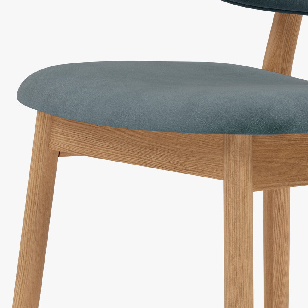 Olivia Dining Chair Seafoam Velvet Solid American Oak