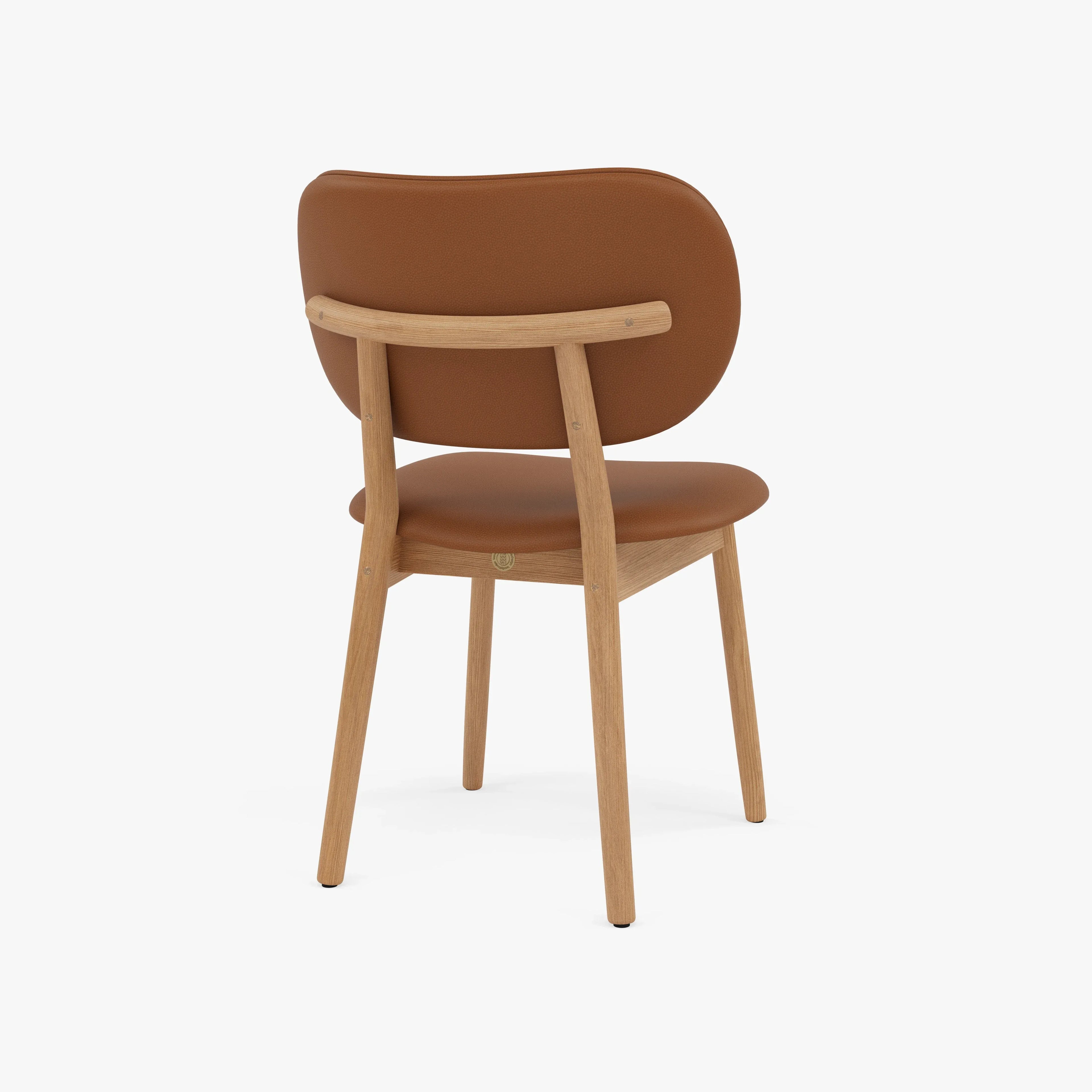 Olivia Dining Chair Tan Leather Solid American Oak