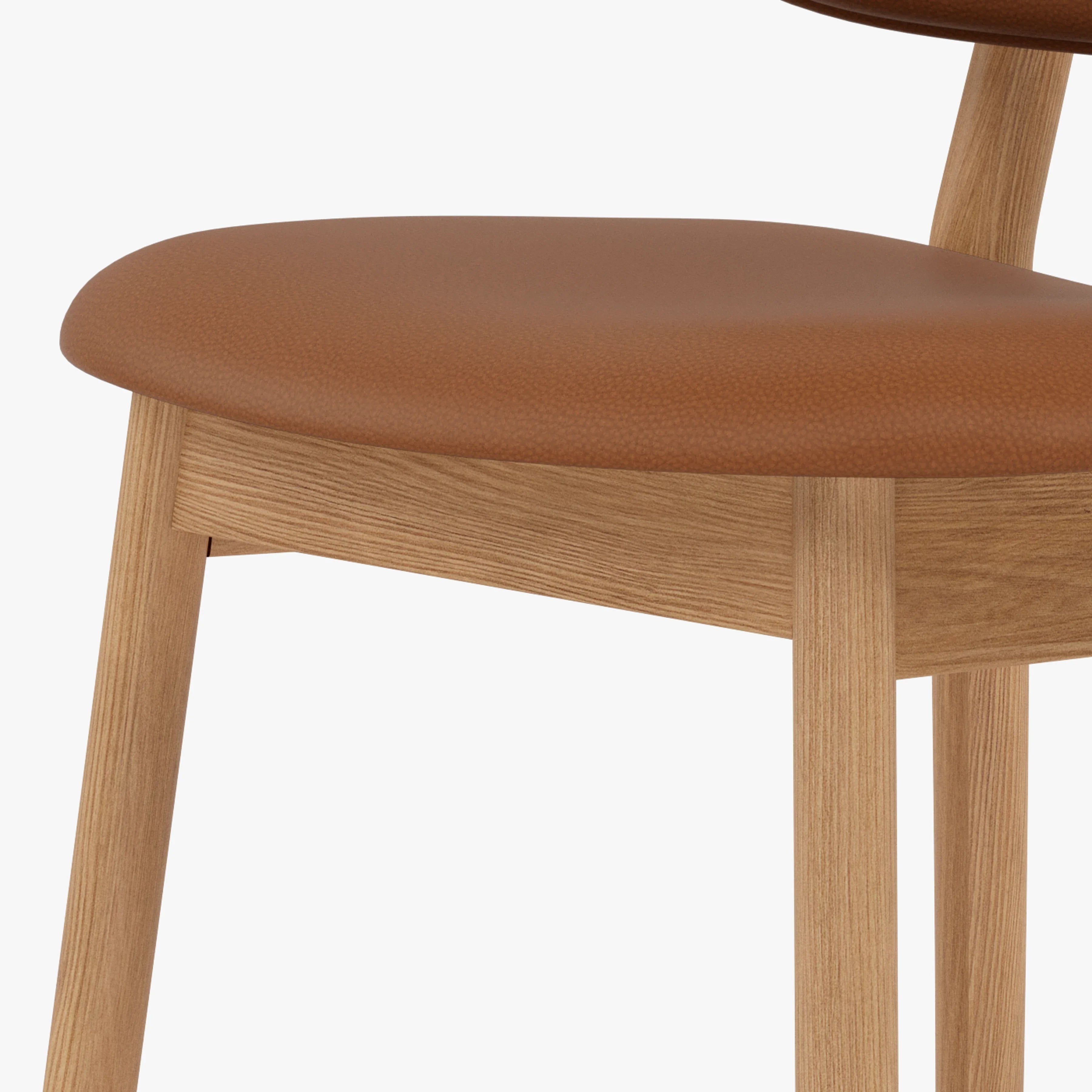Olivia Dining Chair Tan Leather Solid American Oak