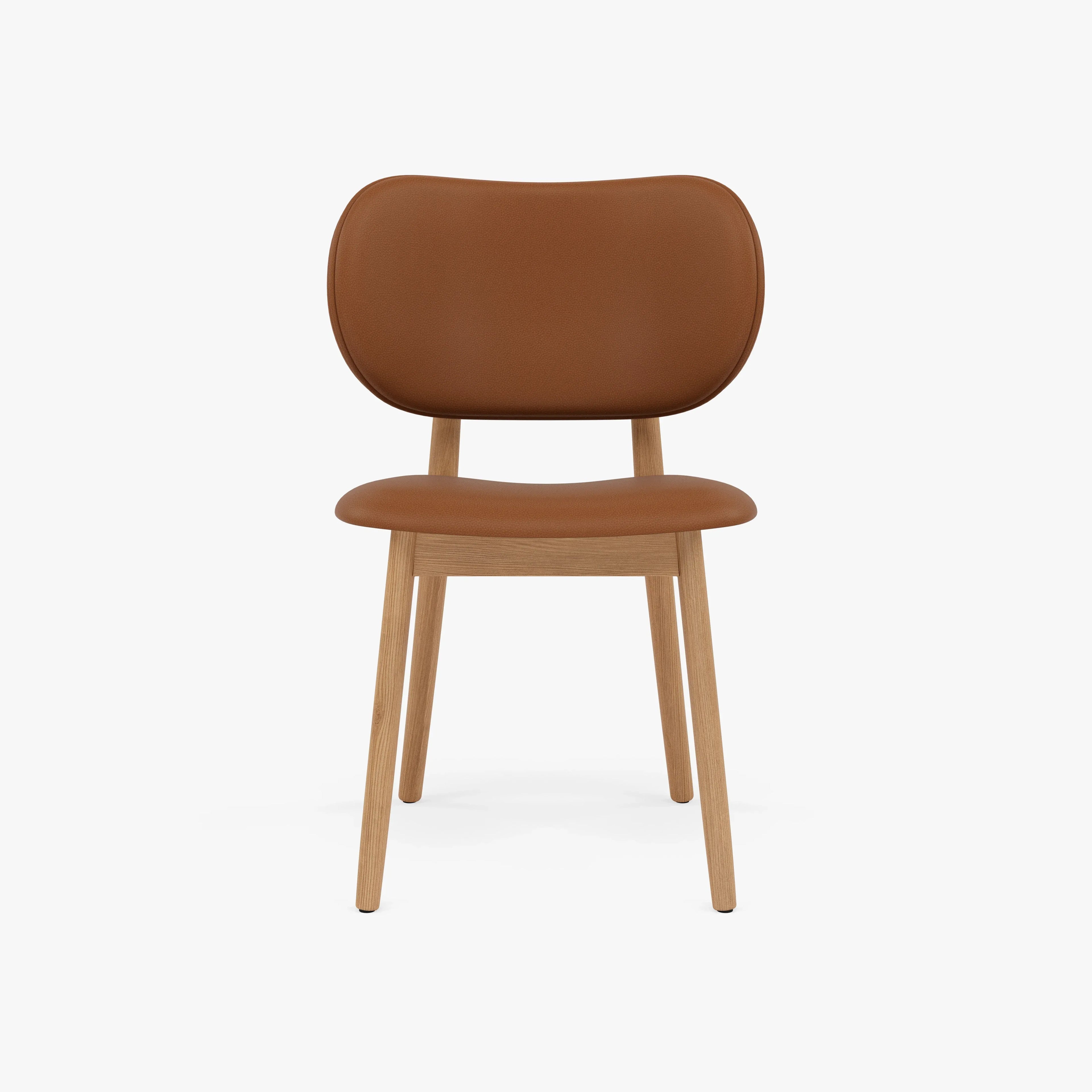 Olivia Dining Chair Tan Leather Solid American Oak