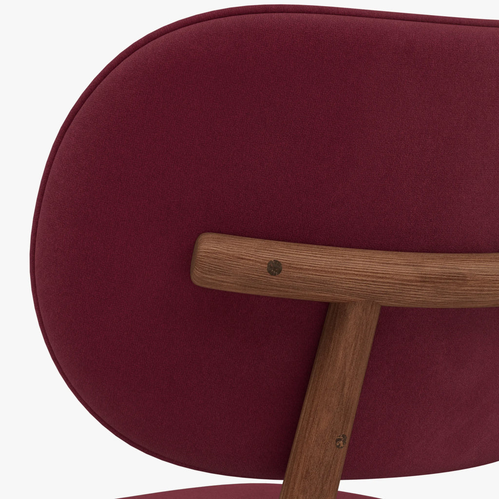 Olivia Dining Chair Claret Velvet Solid American Walnut