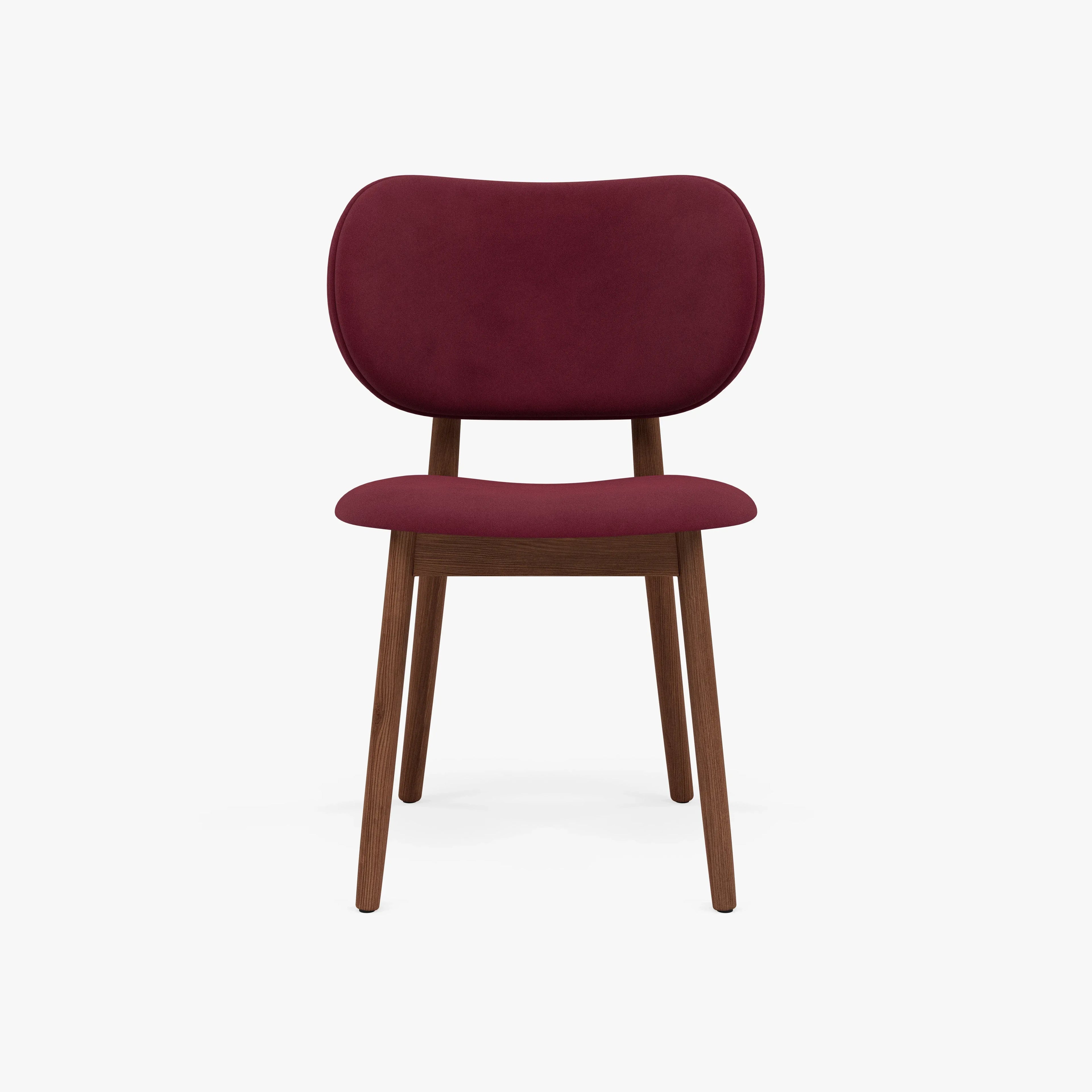 Olivia Dining Chair Claret Velvet Solid American Walnut