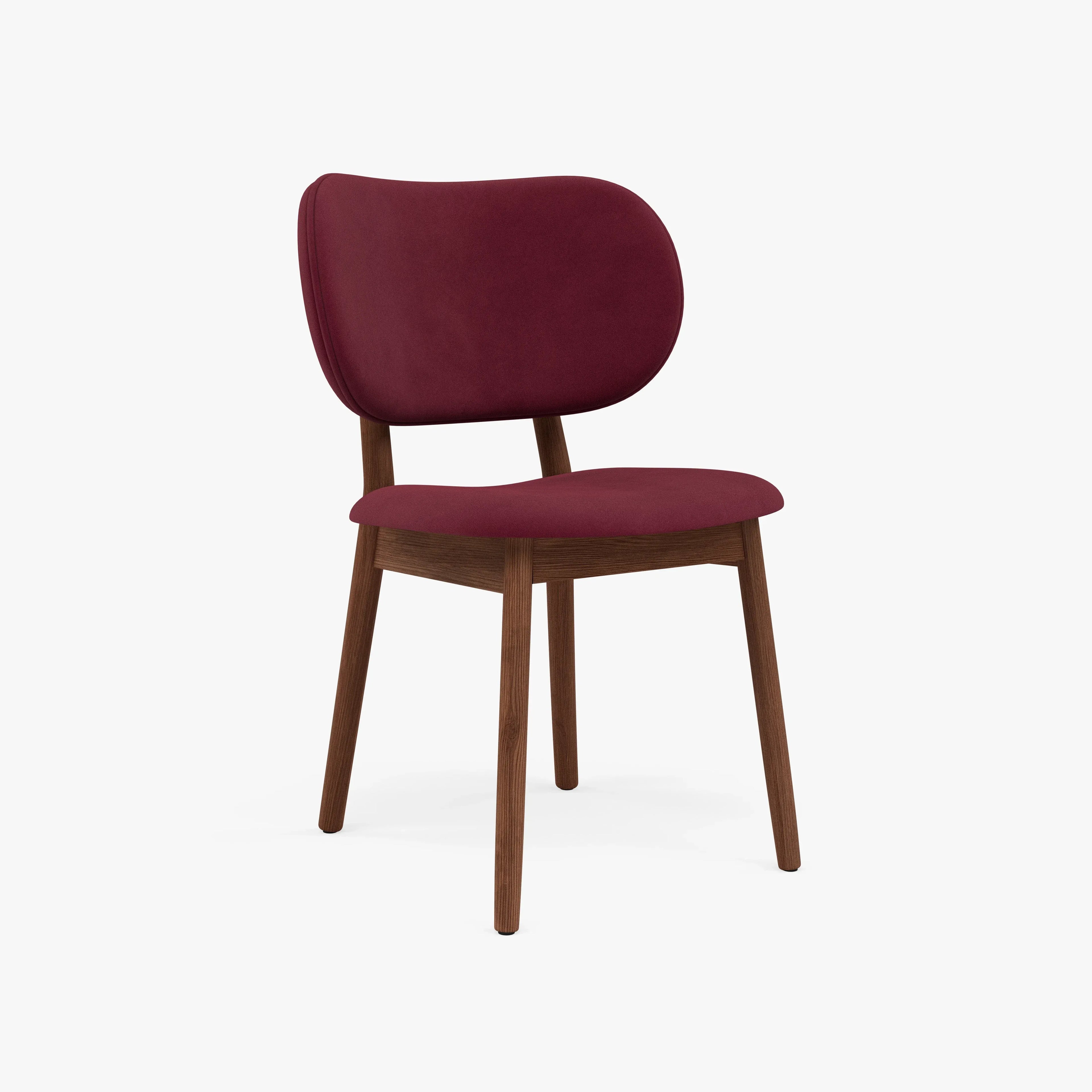 Olivia Dining Chair Claret Velvet Solid American Walnut