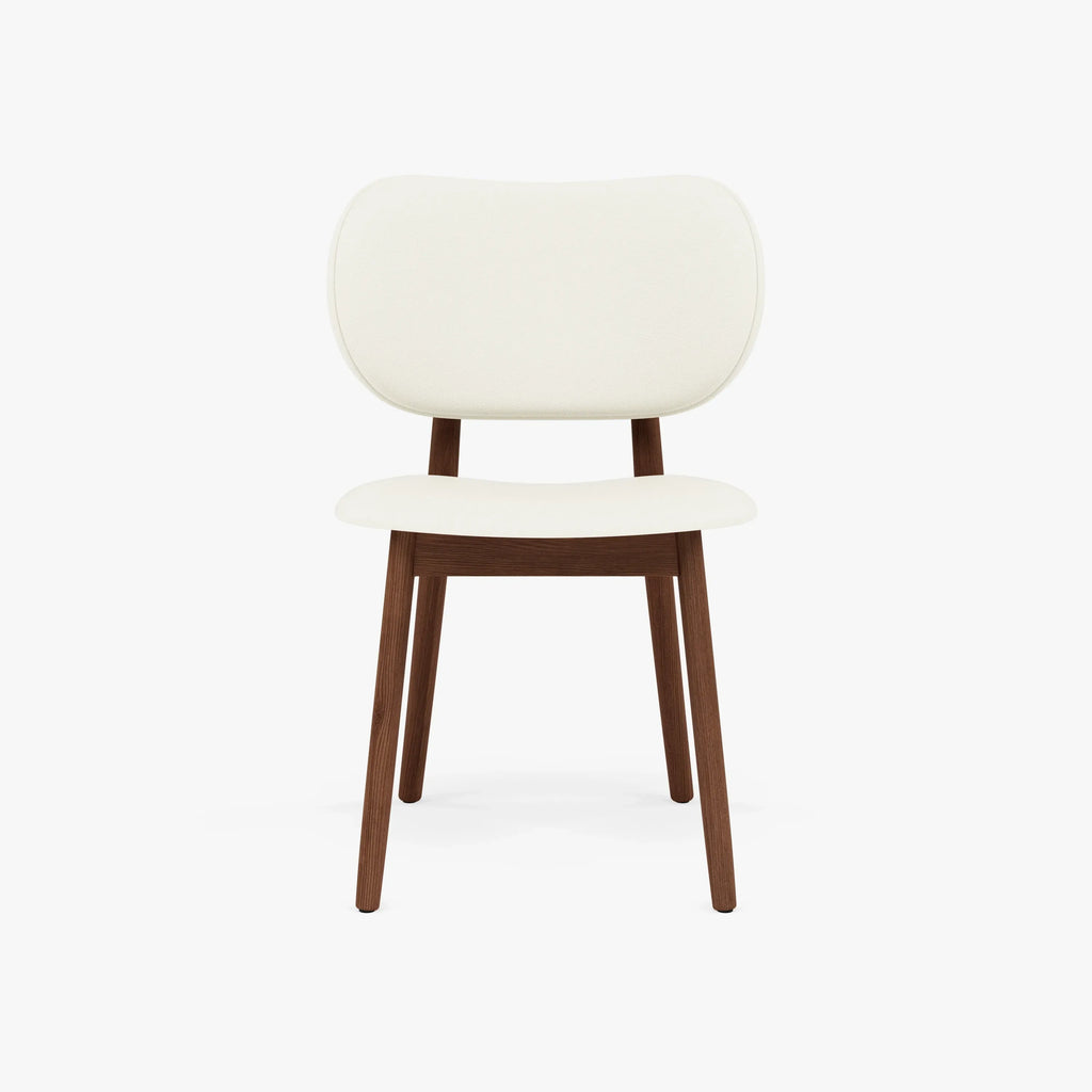 Olivia Dining Chair Cream Leather Solid American Walnut