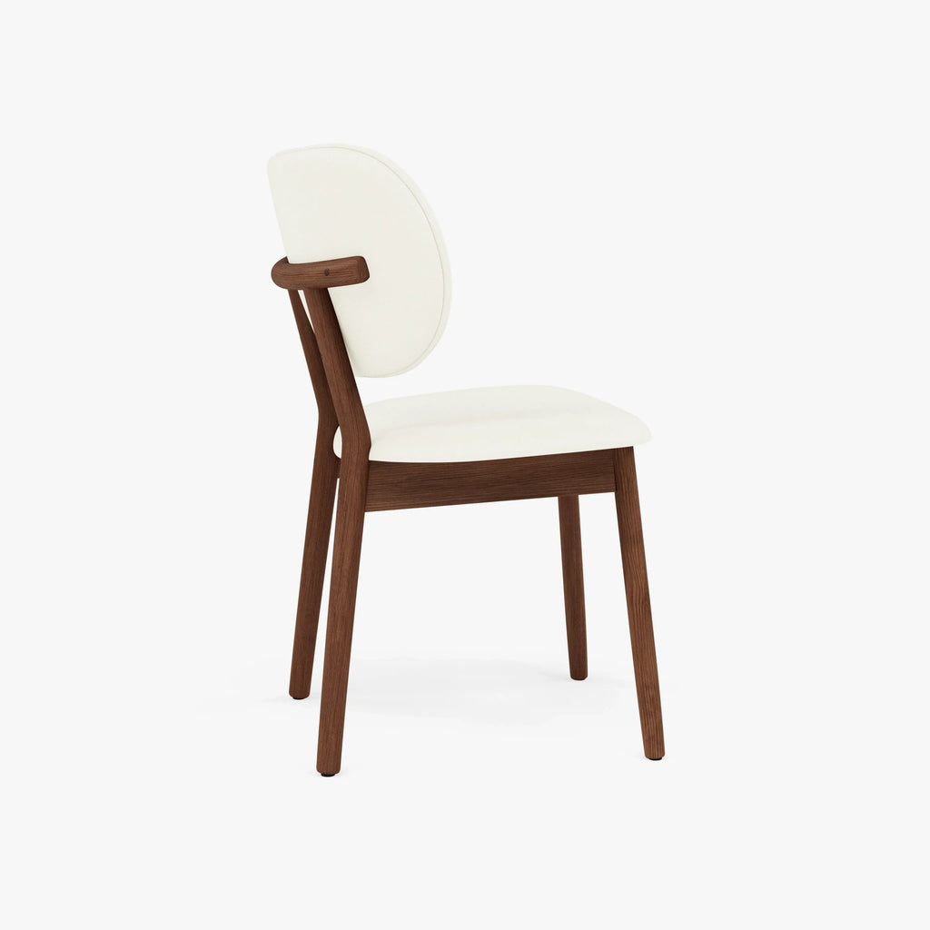 Olivia Dining Chair Cream Leather Solid American Walnut