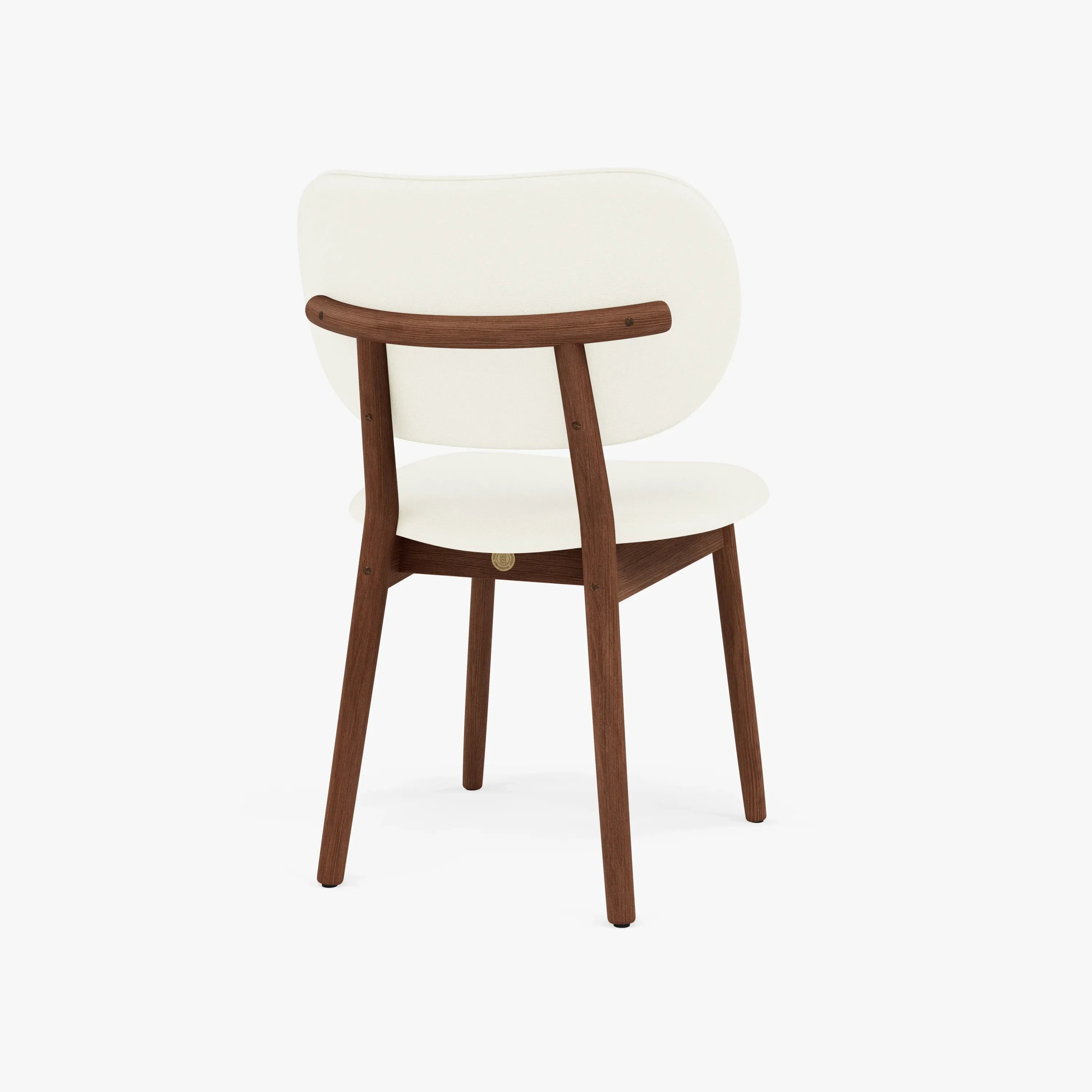 Olivia Dining Chair Cream Leather Solid American Walnut