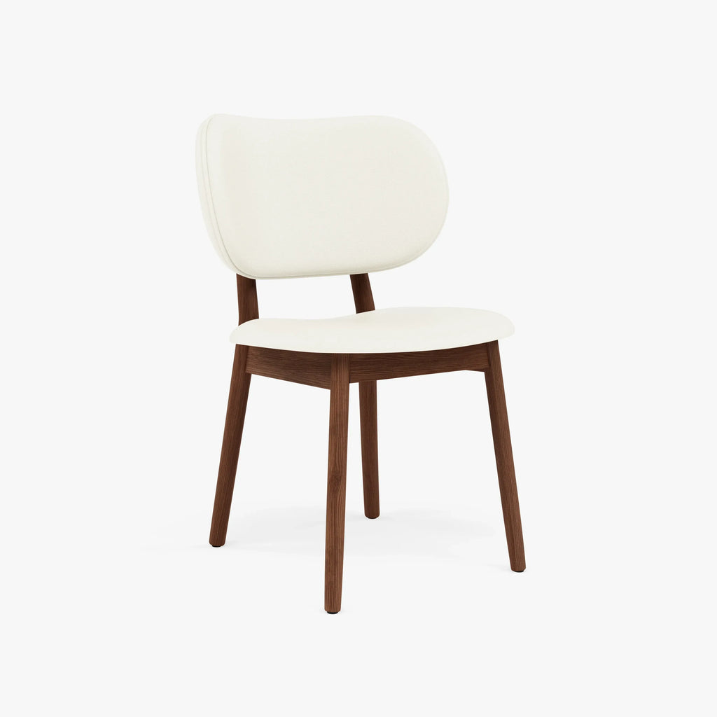 Olivia Dining Chair Cream Leather Solid American Walnut
