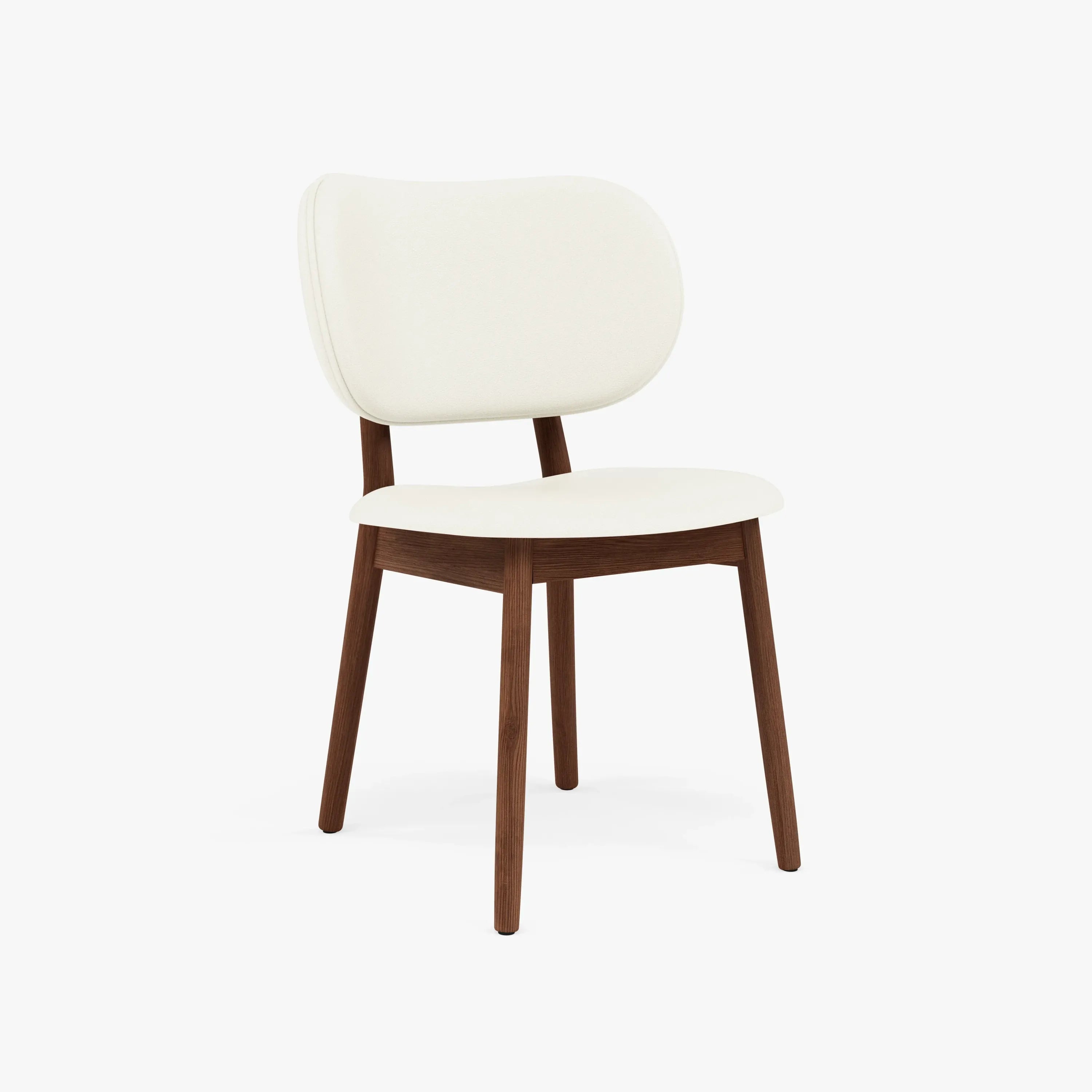 Olivia Dining Chair Cream Leather Solid American Walnut