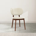 Olivia Dining Chair Cream Leather Solid American Walnut