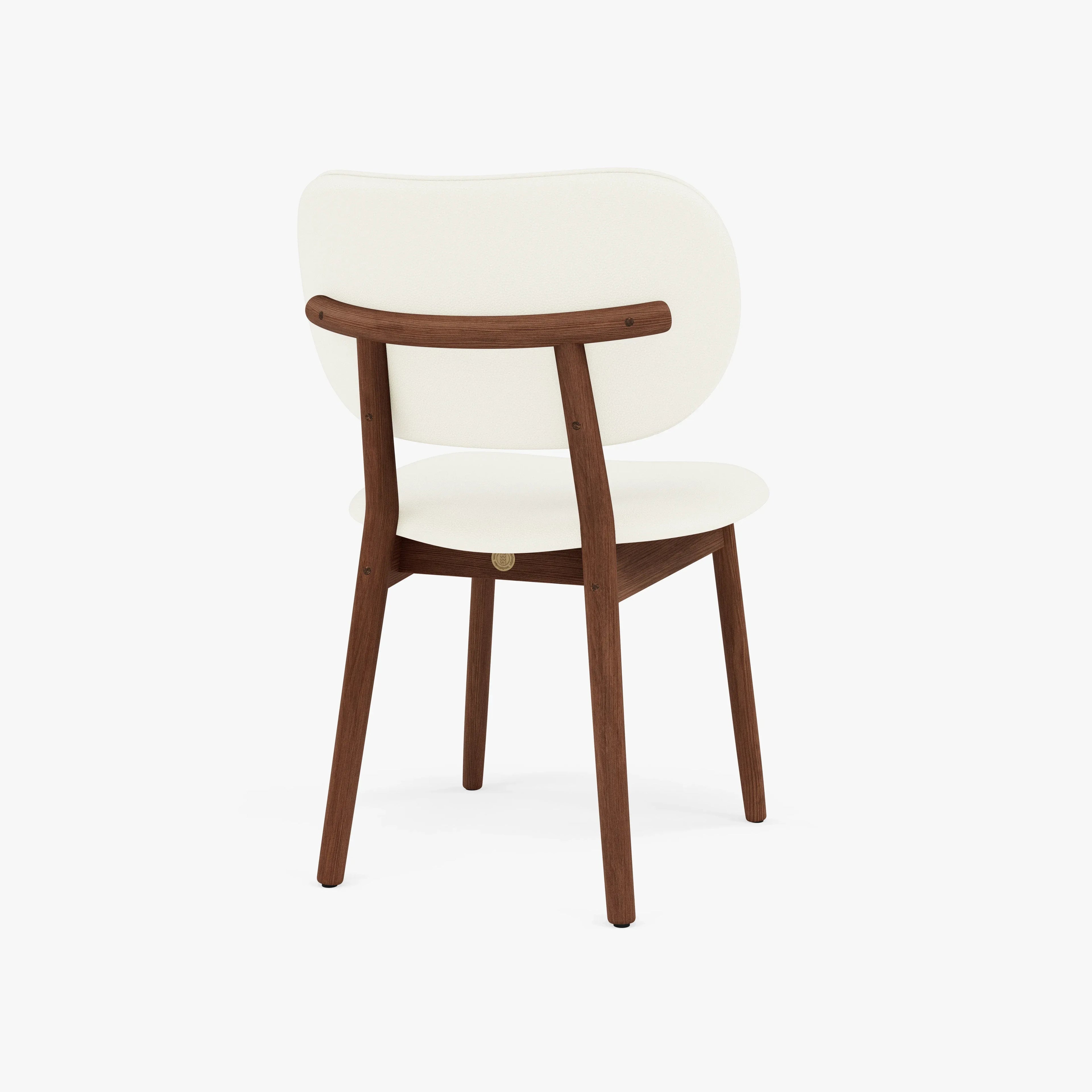 Olivia Dining Chair Cream Leather Solid American Walnut