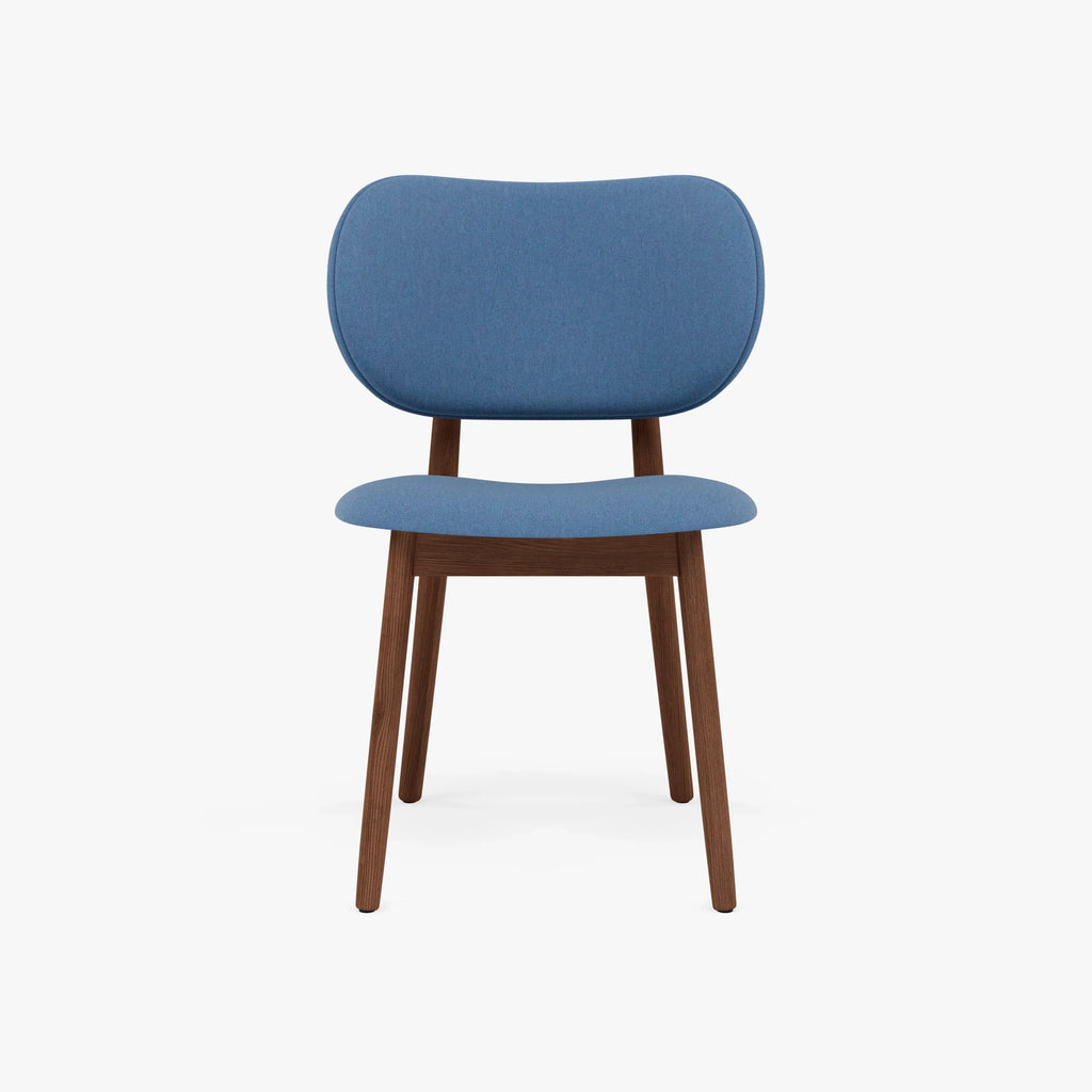 Olivia Dining Chair Denim Blue Fabric Solid American Walnut