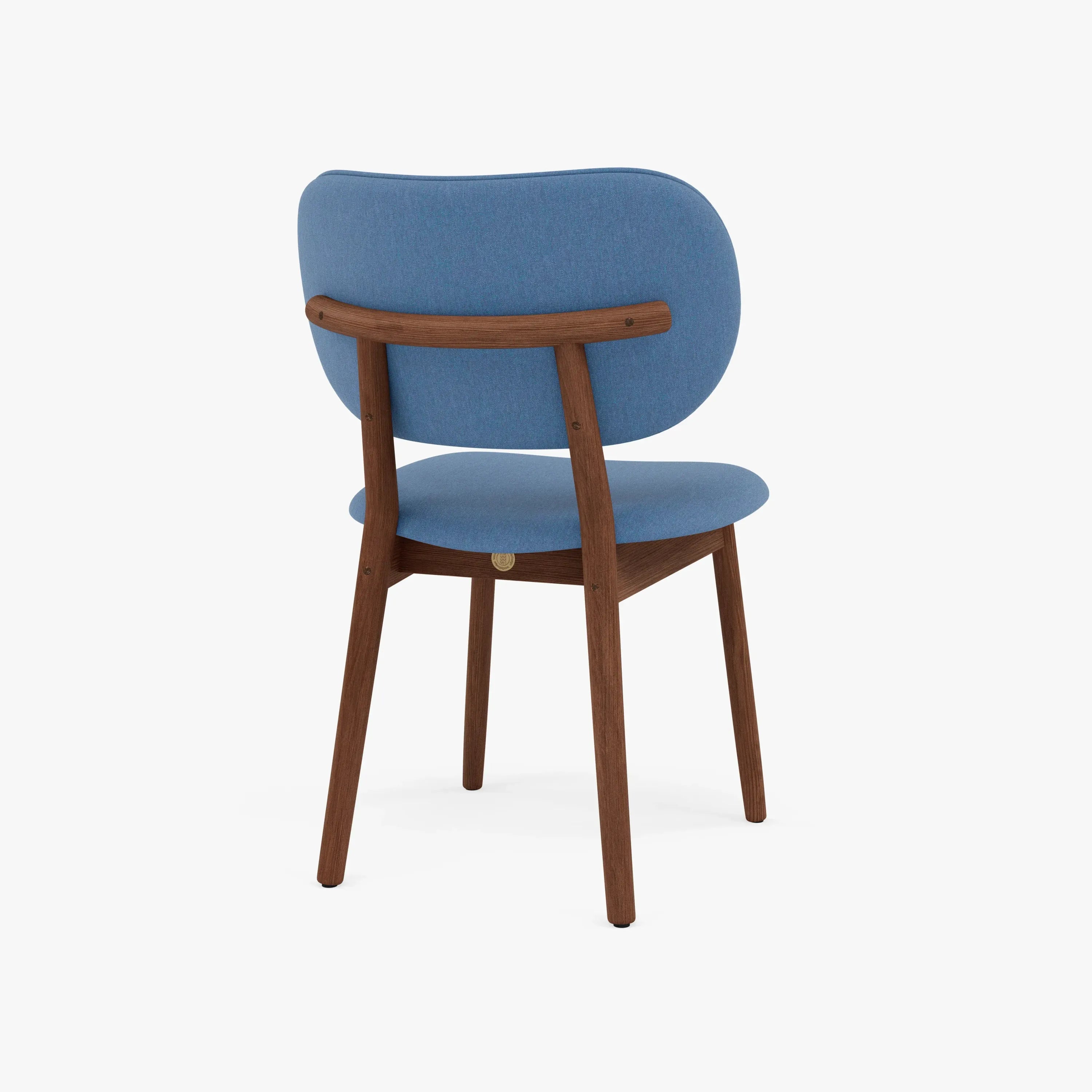 Olivia Dining Chair Denim Blue Fabric Solid American Walnut
