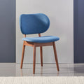 Olivia Dining Chair Denim Blue Fabric Solid American Walnut