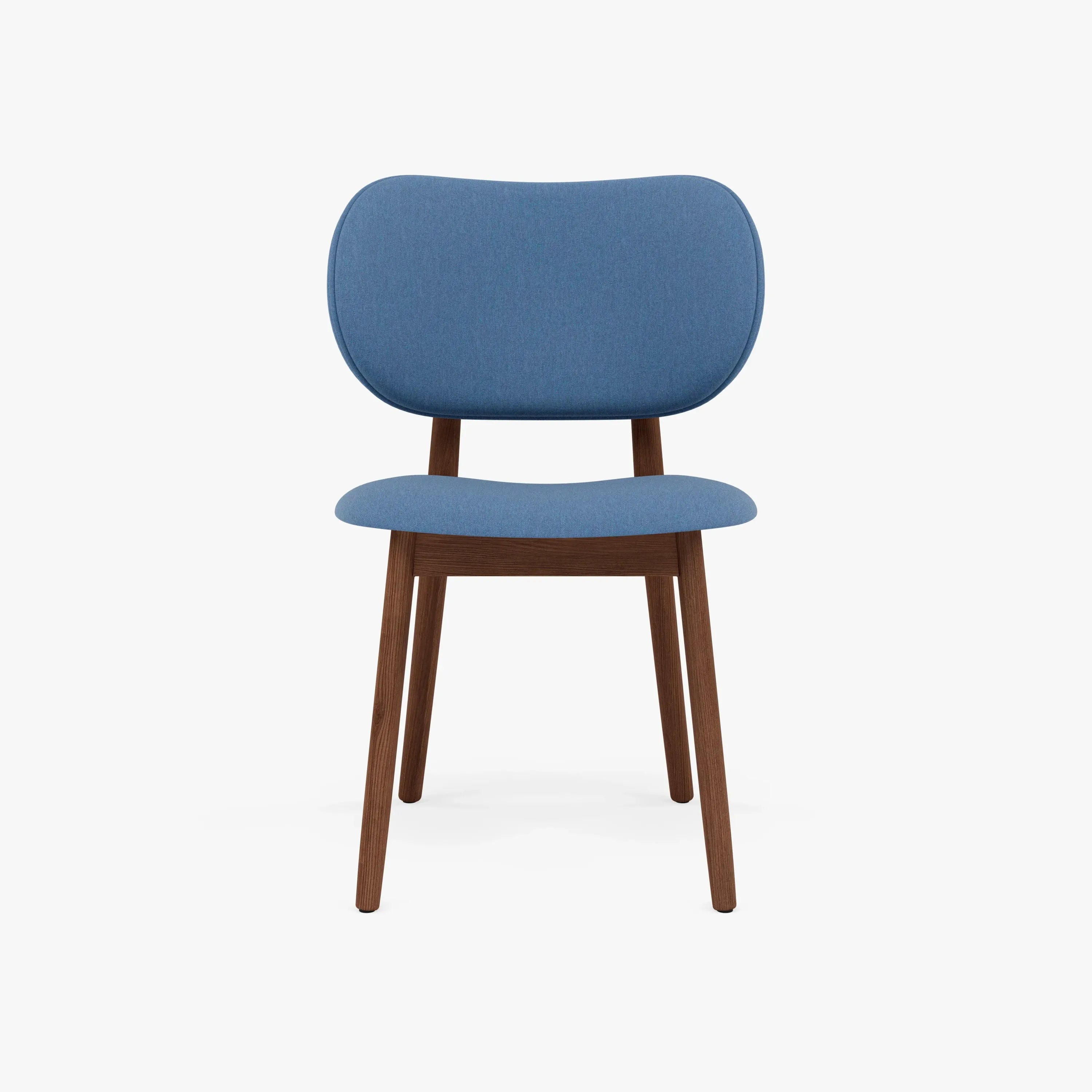Olivia Dining Chair Denim Blue Fabric Solid American Walnut