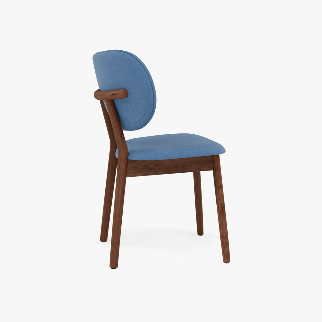 Olivia Dining Chair Denim Blue Fabric Solid American Walnut