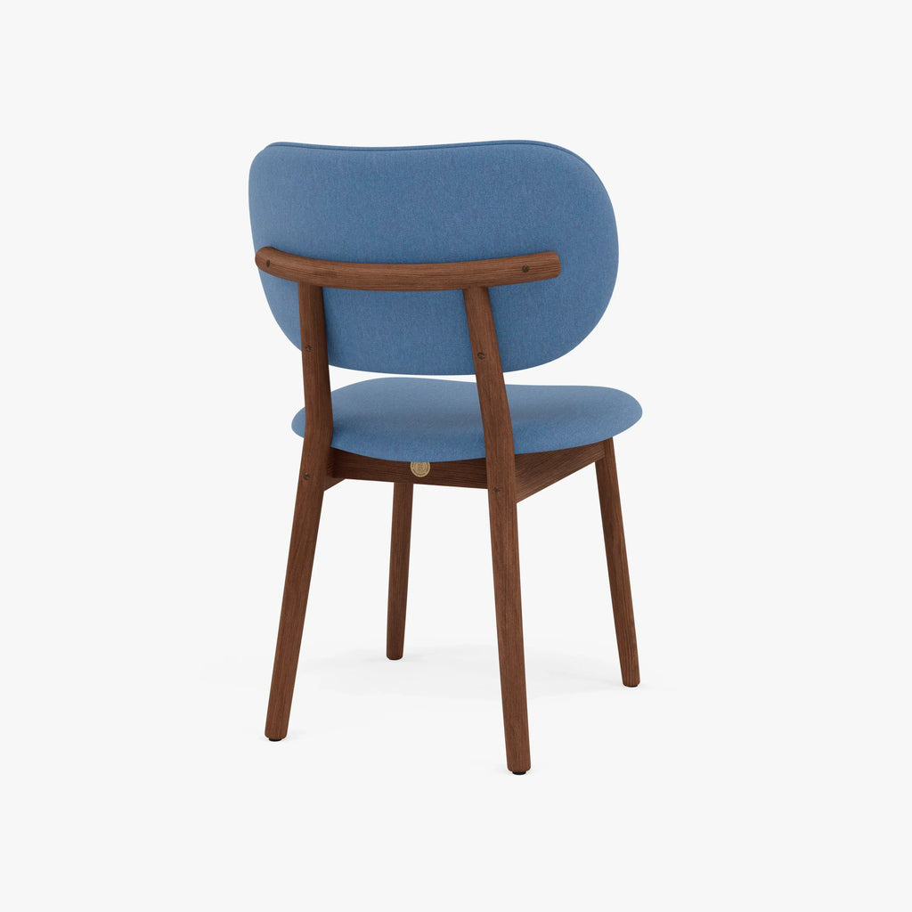 Olivia Dining Chair Denim Blue Fabric Solid American Walnut