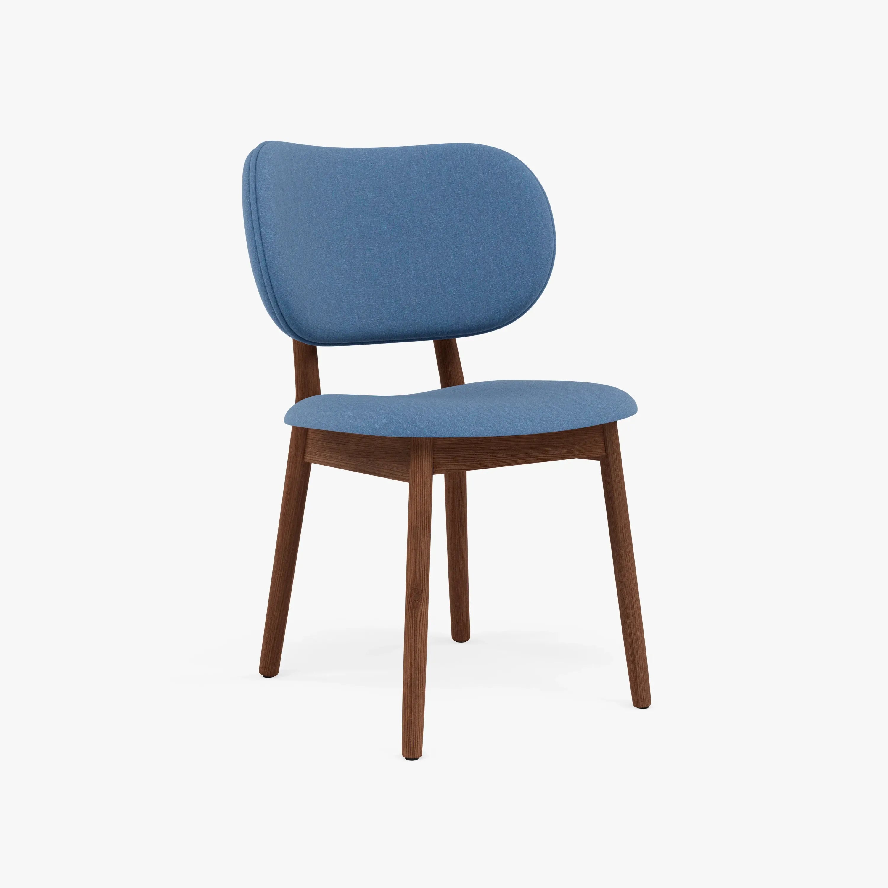 Olivia Dining Chair Denim Blue Fabric Solid American Walnut
