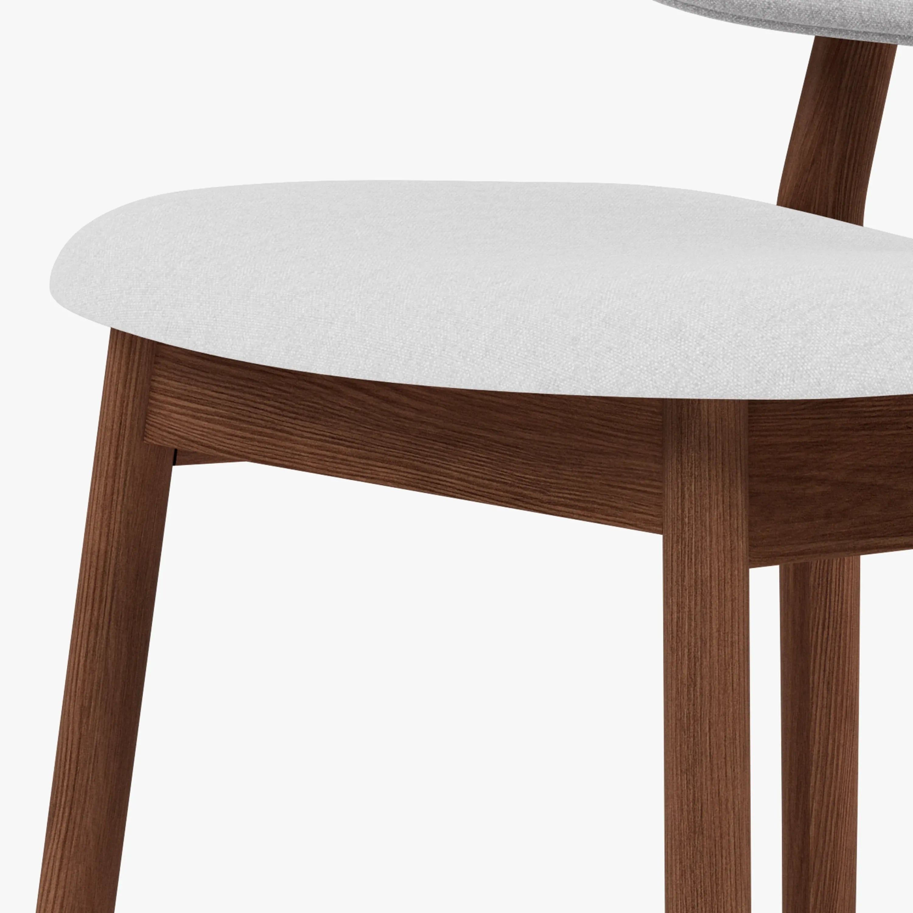 Olivia Dining Chair Dove Gray Fabric Solid American Walnut