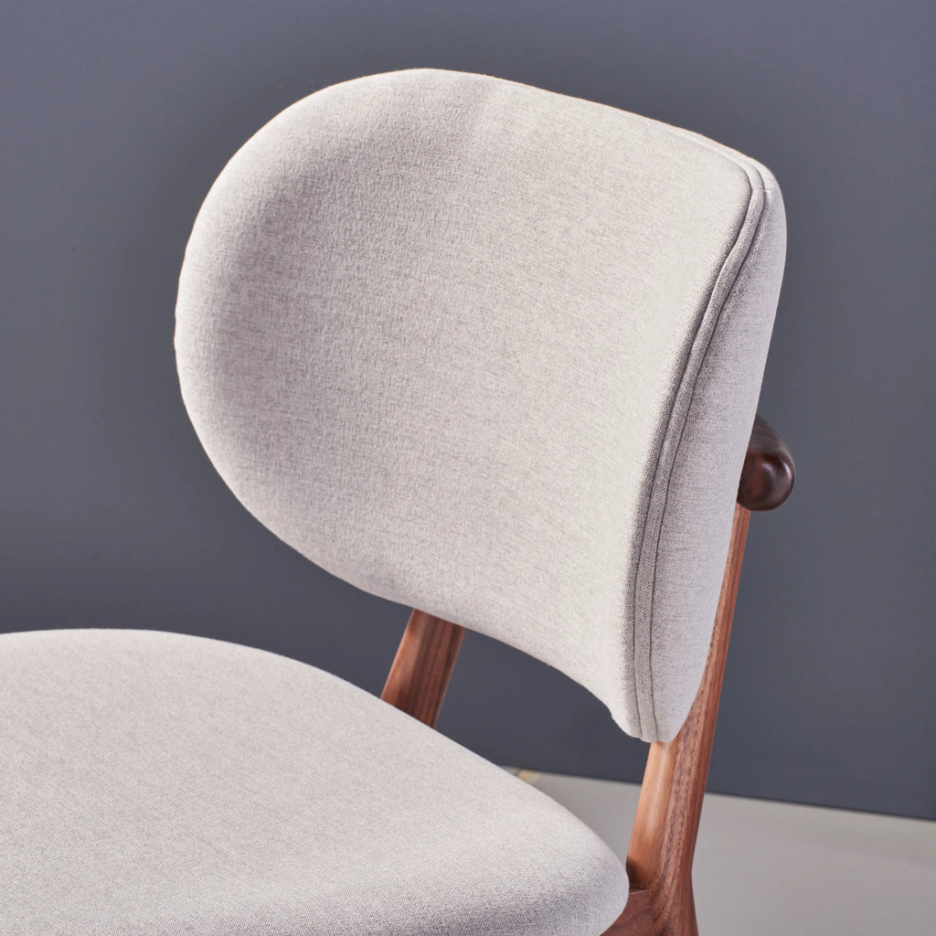 Olivia Dining Chair Dove Gray Fabric Solid American Walnut