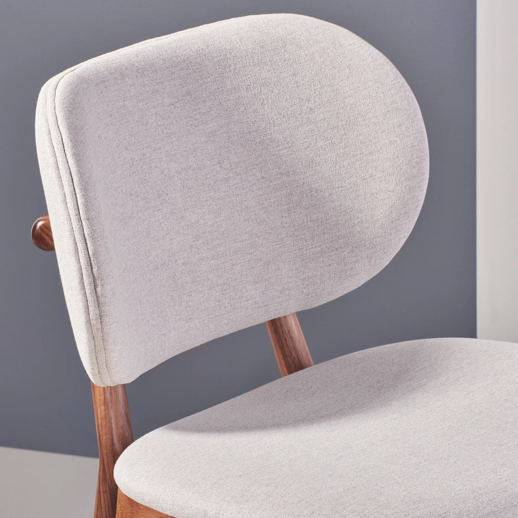 Olivia Dining Chair Dove Gray Fabric Solid American Walnut