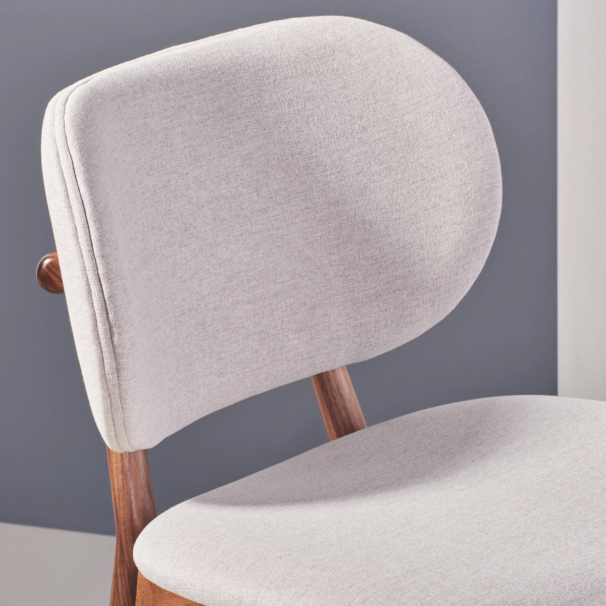 Olivia Dining Chair Dove Gray Fabric Solid American Walnut